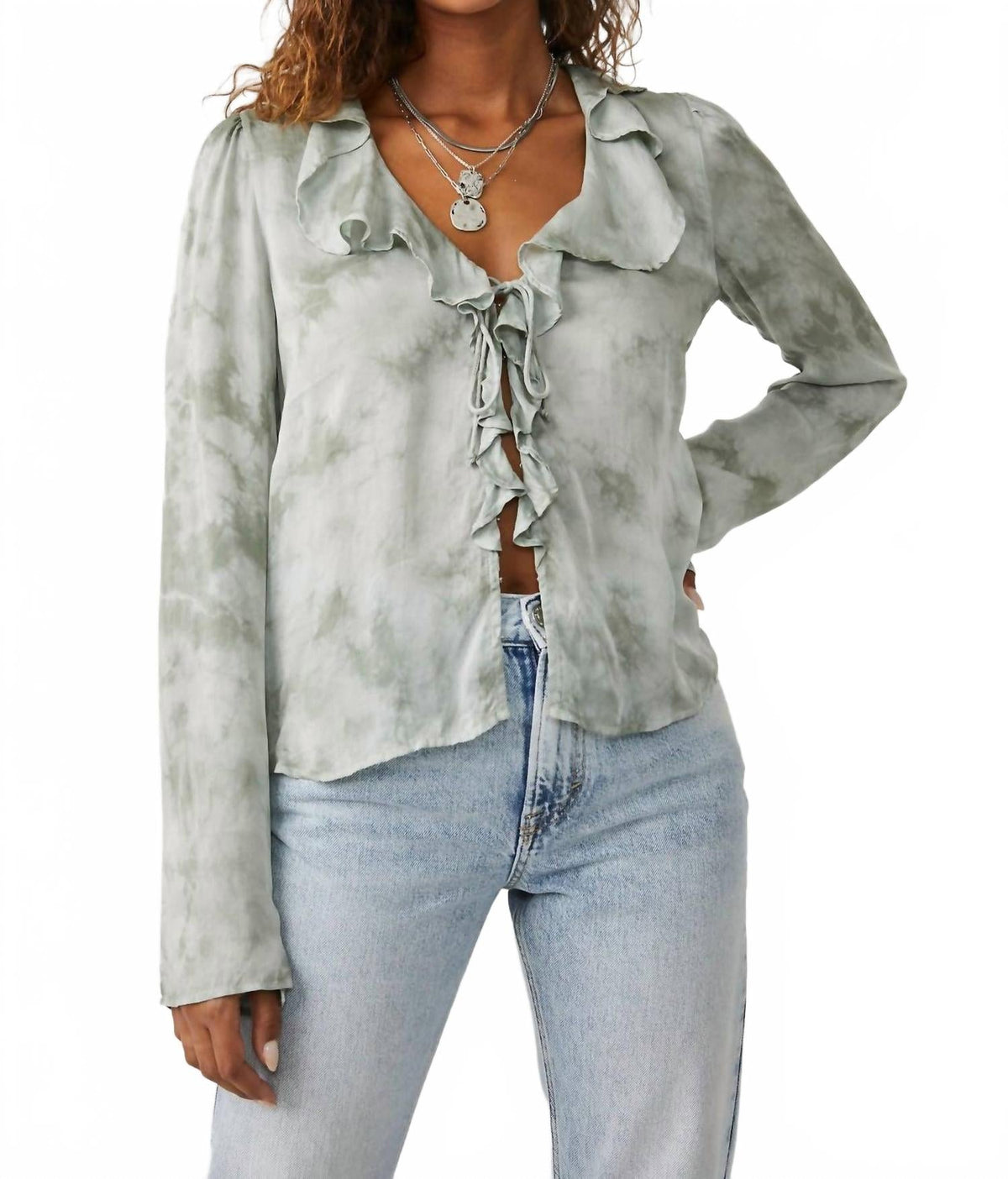 Top con boleros color verde