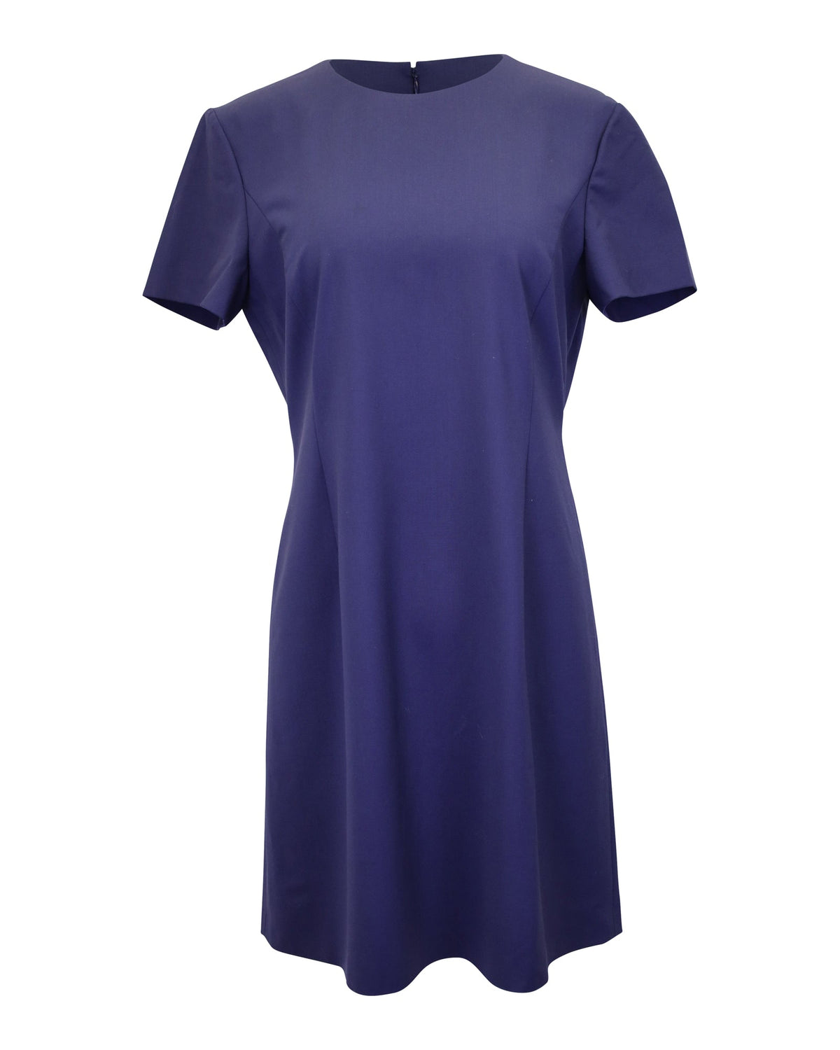 Vestido de lana corto de manga corta color azul marino