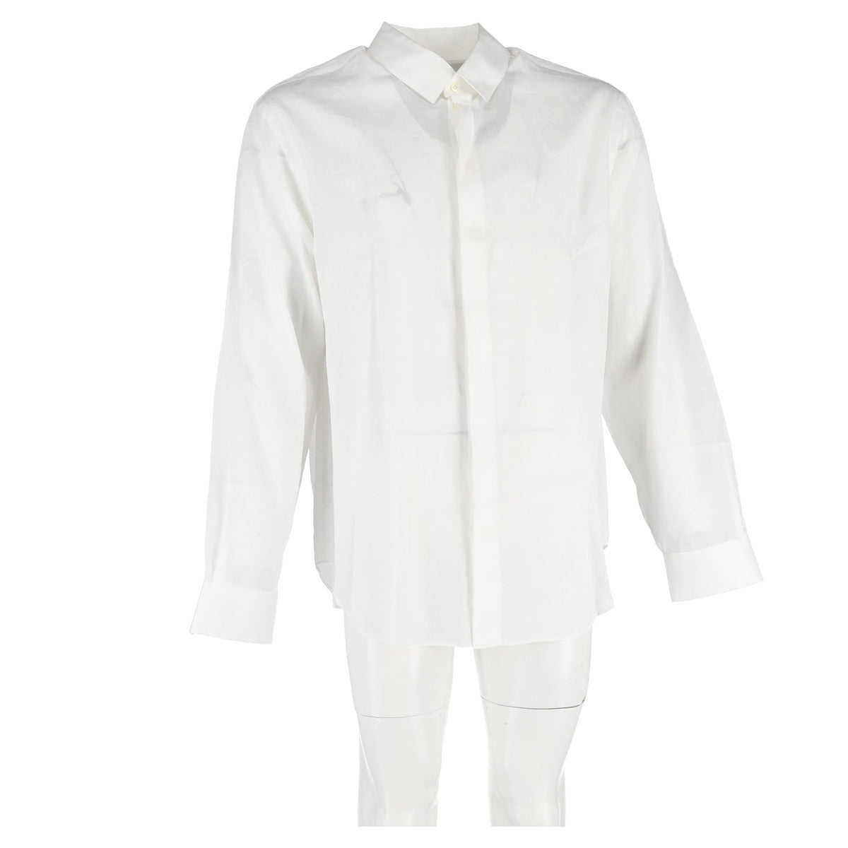 Camisa de algodón de manga larga color blanco