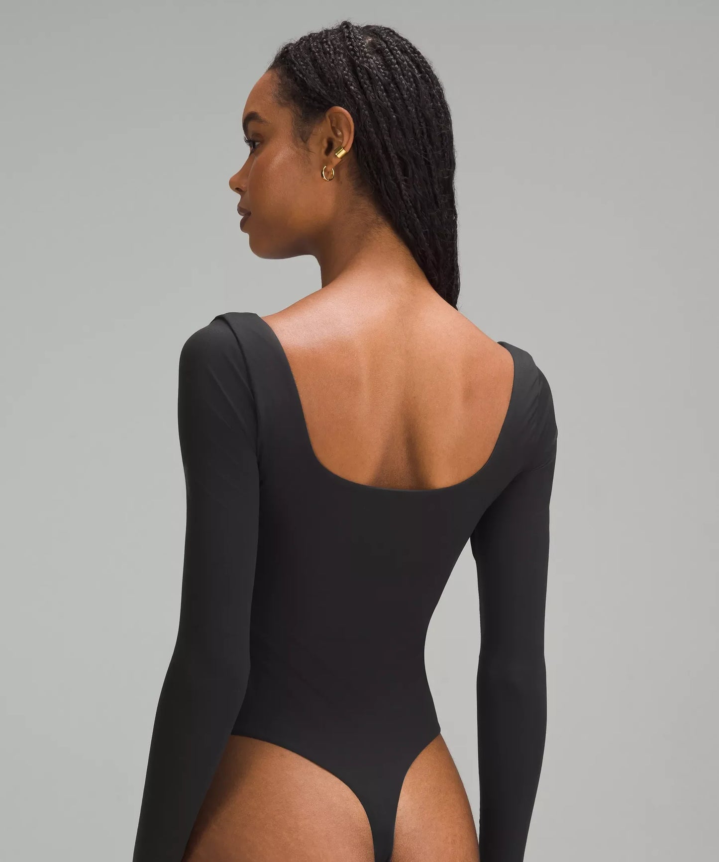 Body de manga larga con escote cuadrado