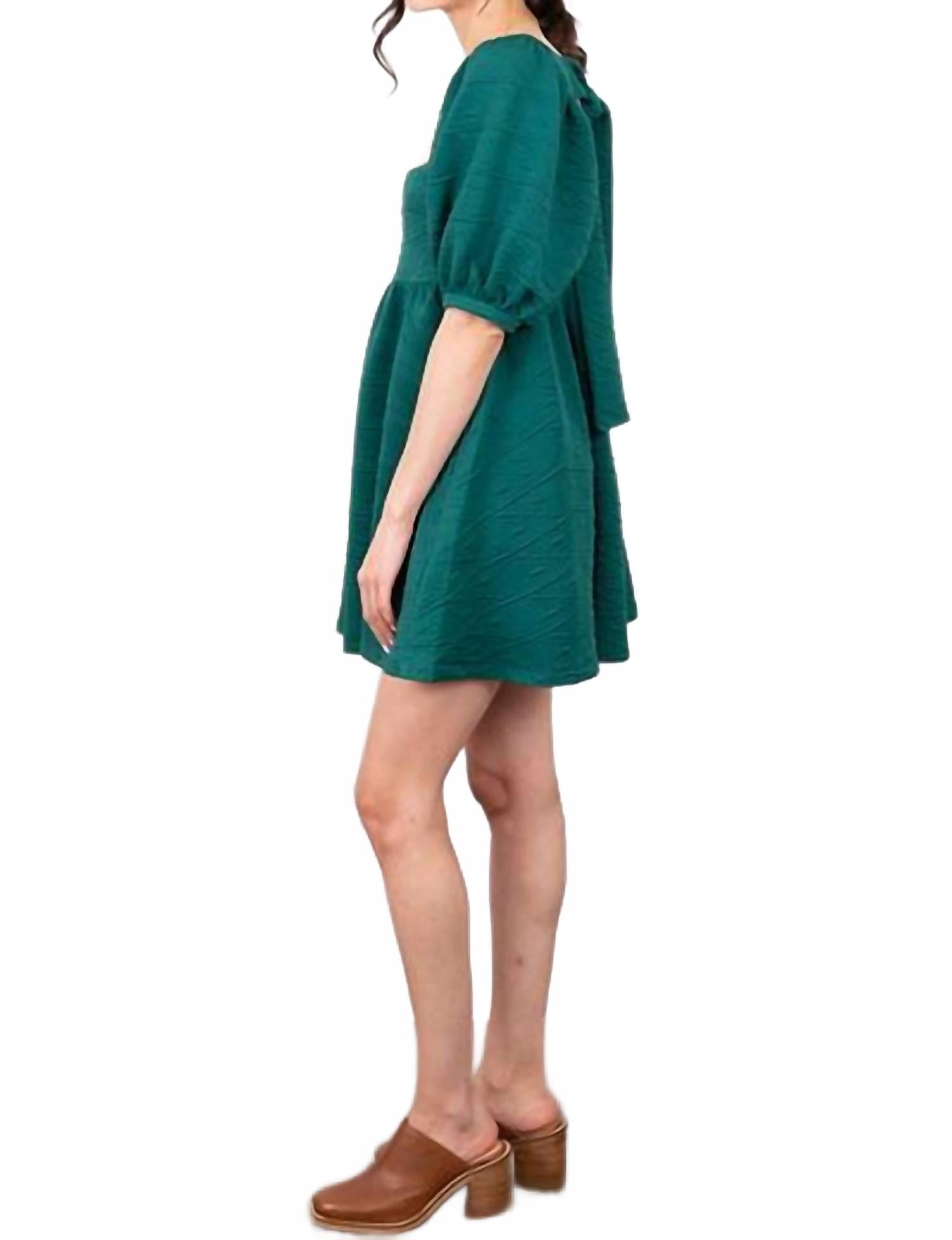 Vestido corto color verde y violeta