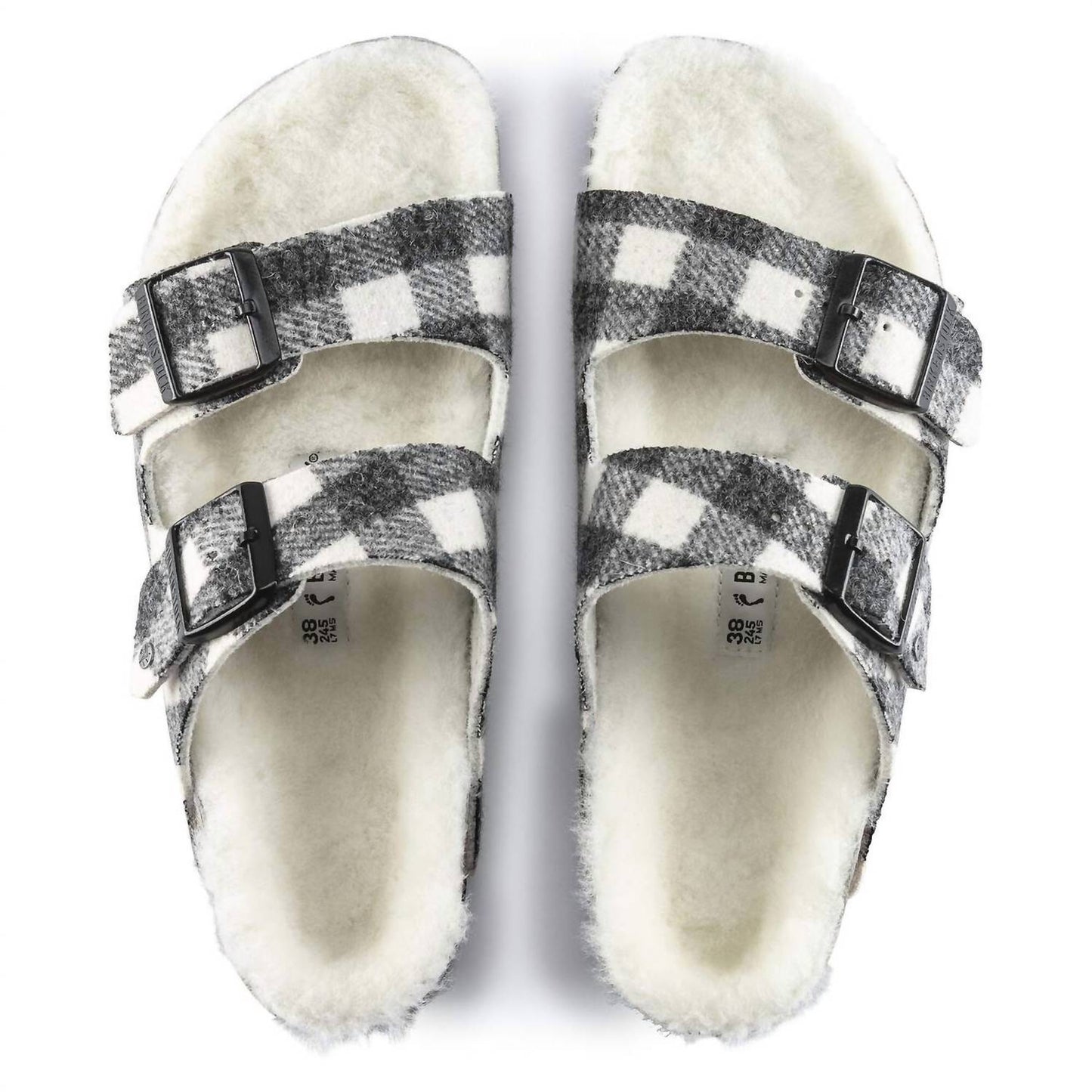 Sandalias unisex a cuadros color blanco