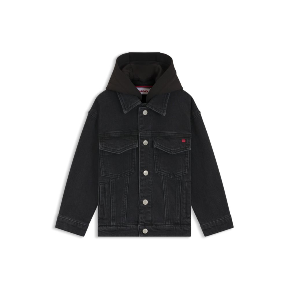 Chaqueta infantil de mezclilla color negro