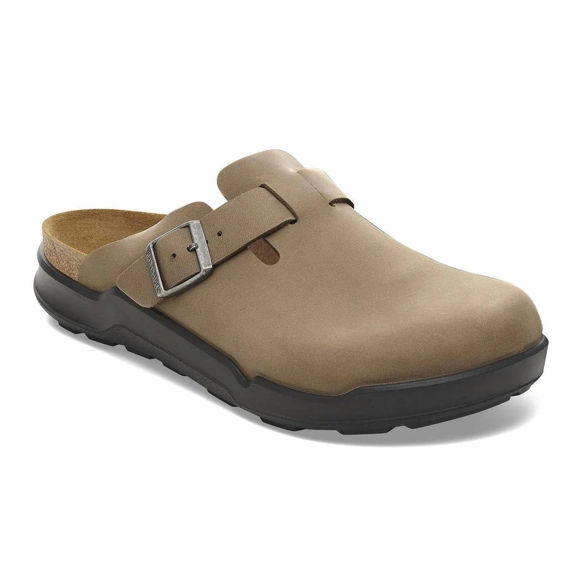 Zuecos unisex de cuero color café