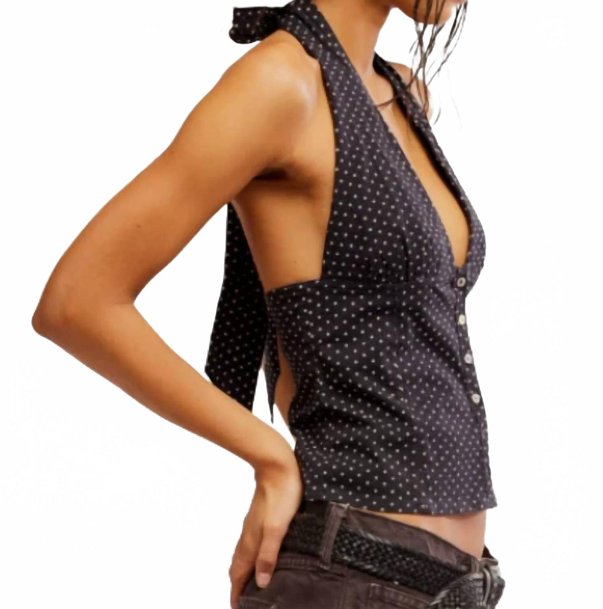Top con estampado color negro