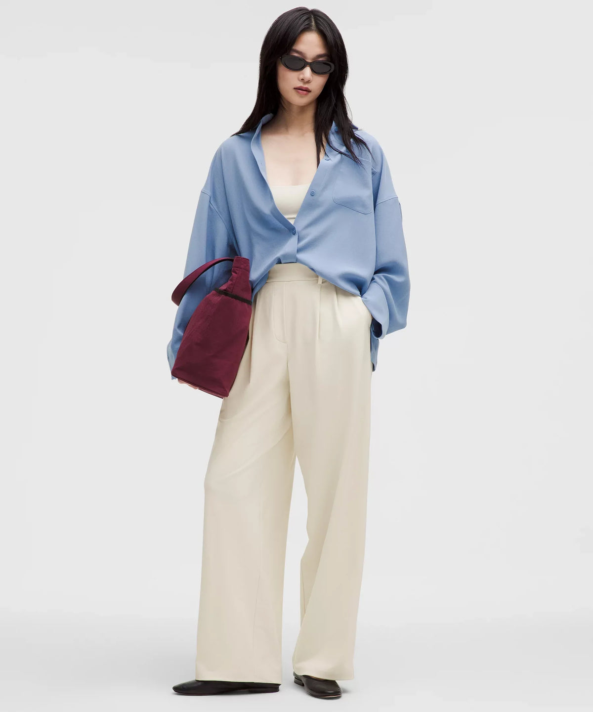 Pantalón de pierna ancha de tiro alto