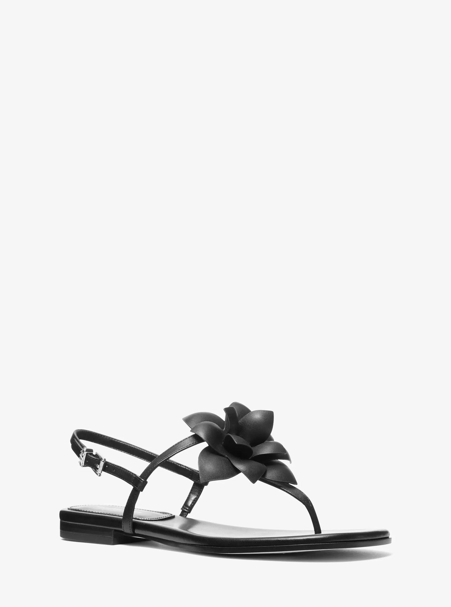Sandalias de cuero con estampado floral