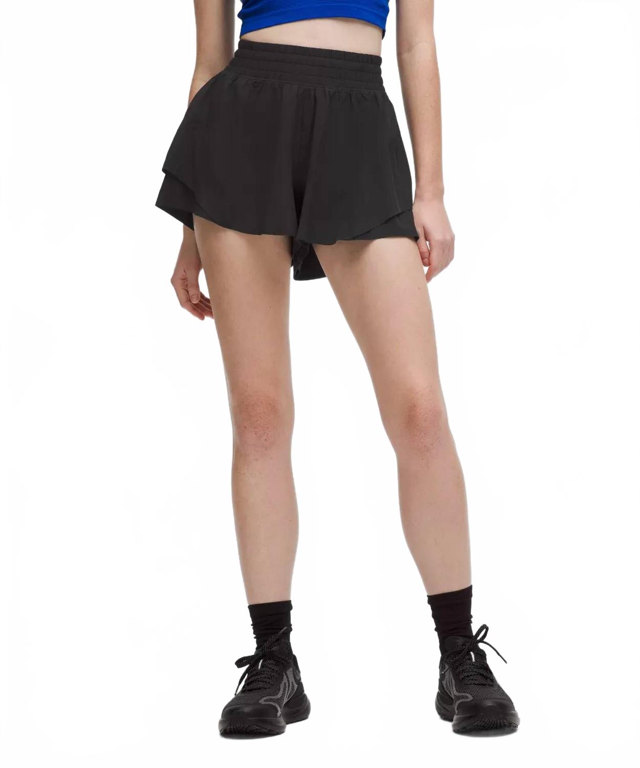Short de tiro alto color negro
