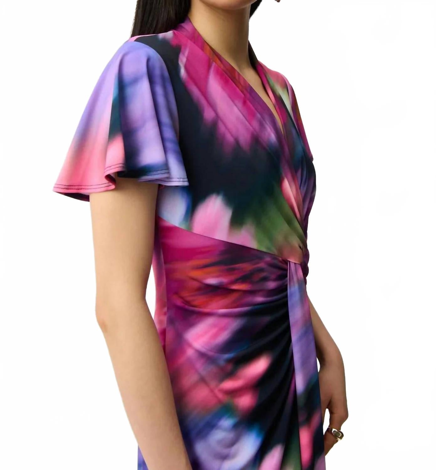 Vestido midi con estampado floral color azul