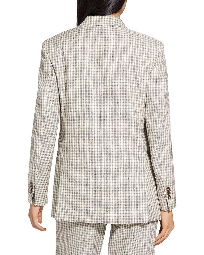 Blazer de mezcla de lino de corte amplio