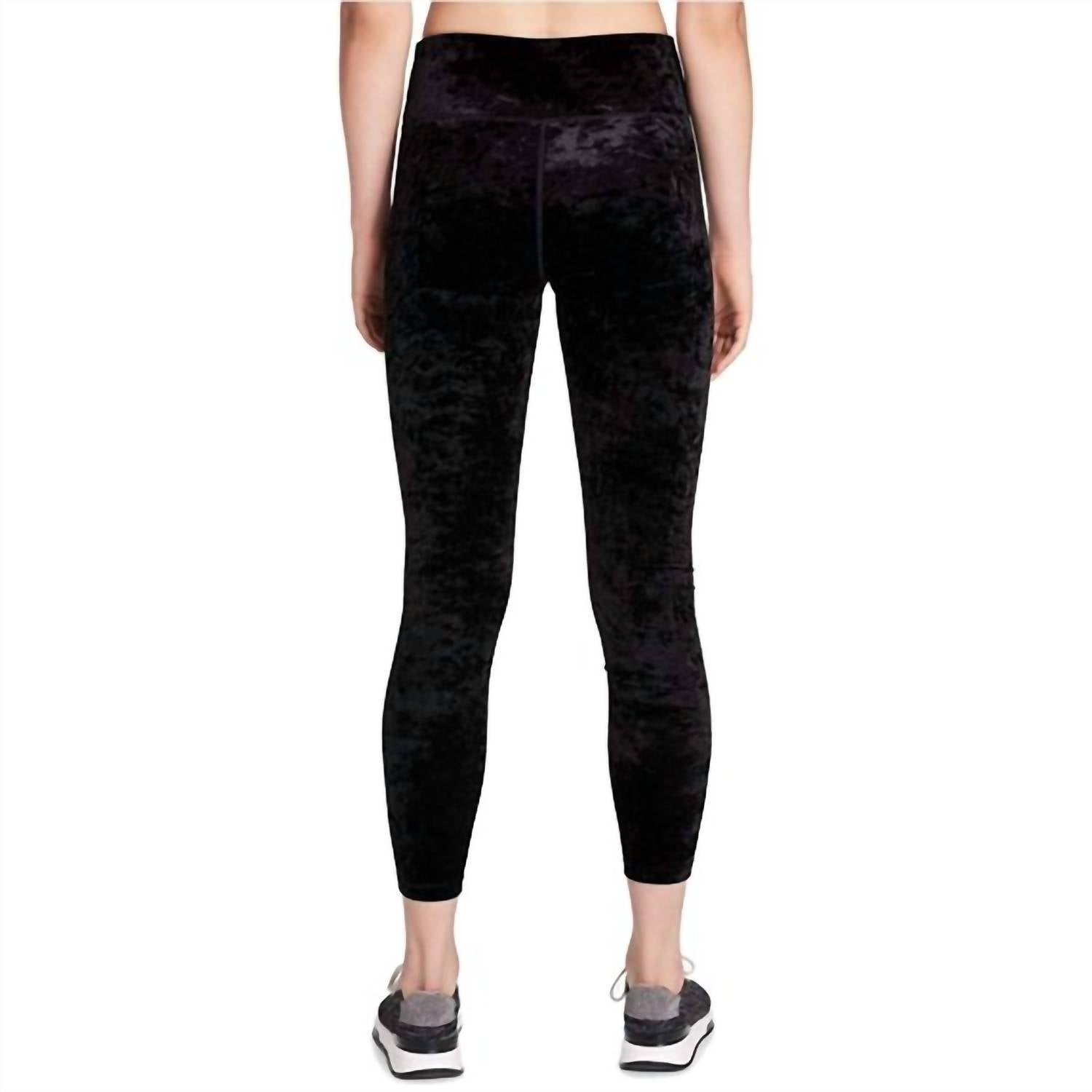 Leggings de mujer de terciopelo color negro