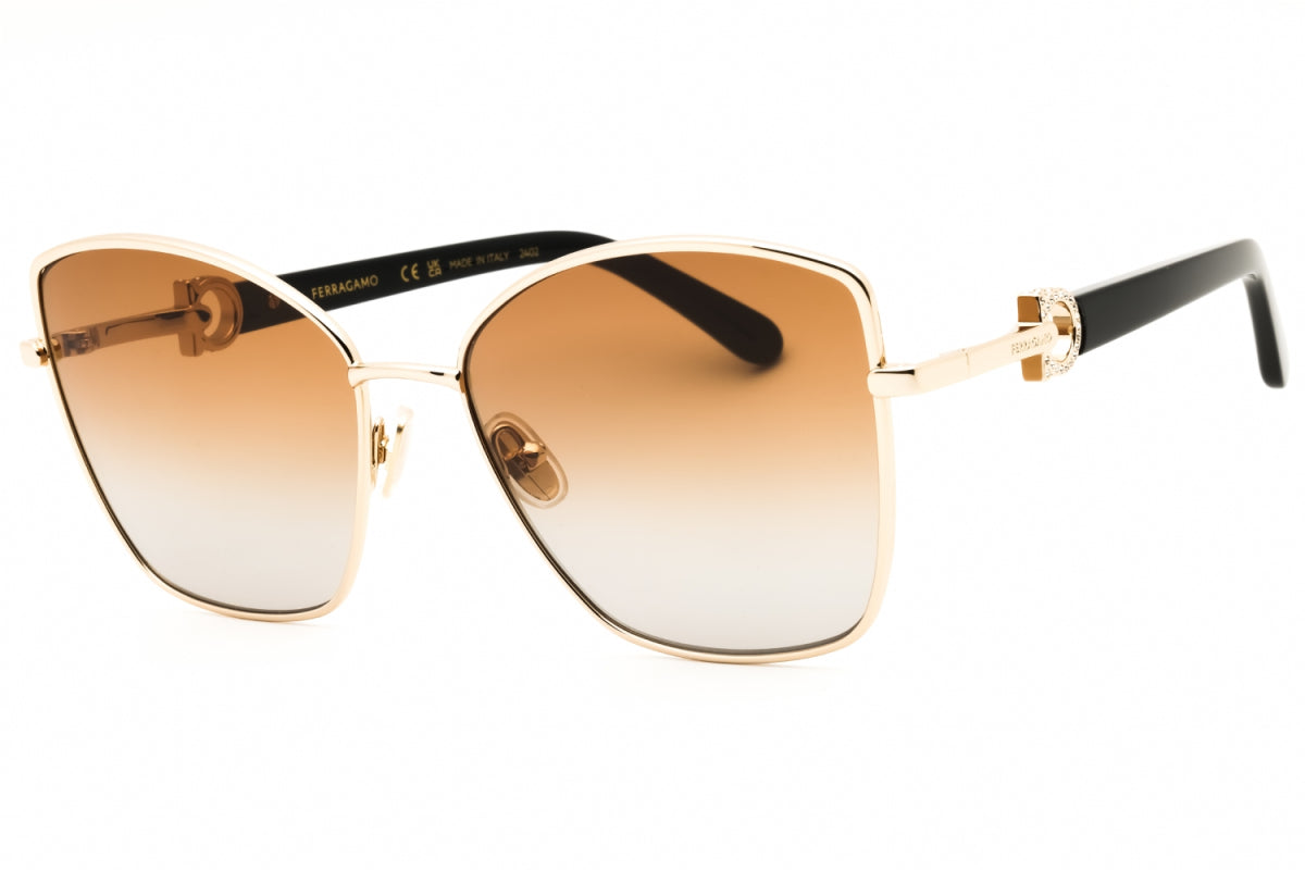 Gafas color café y dorado