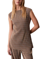 Calvin Klein Estampada Plisé Cuello Barco