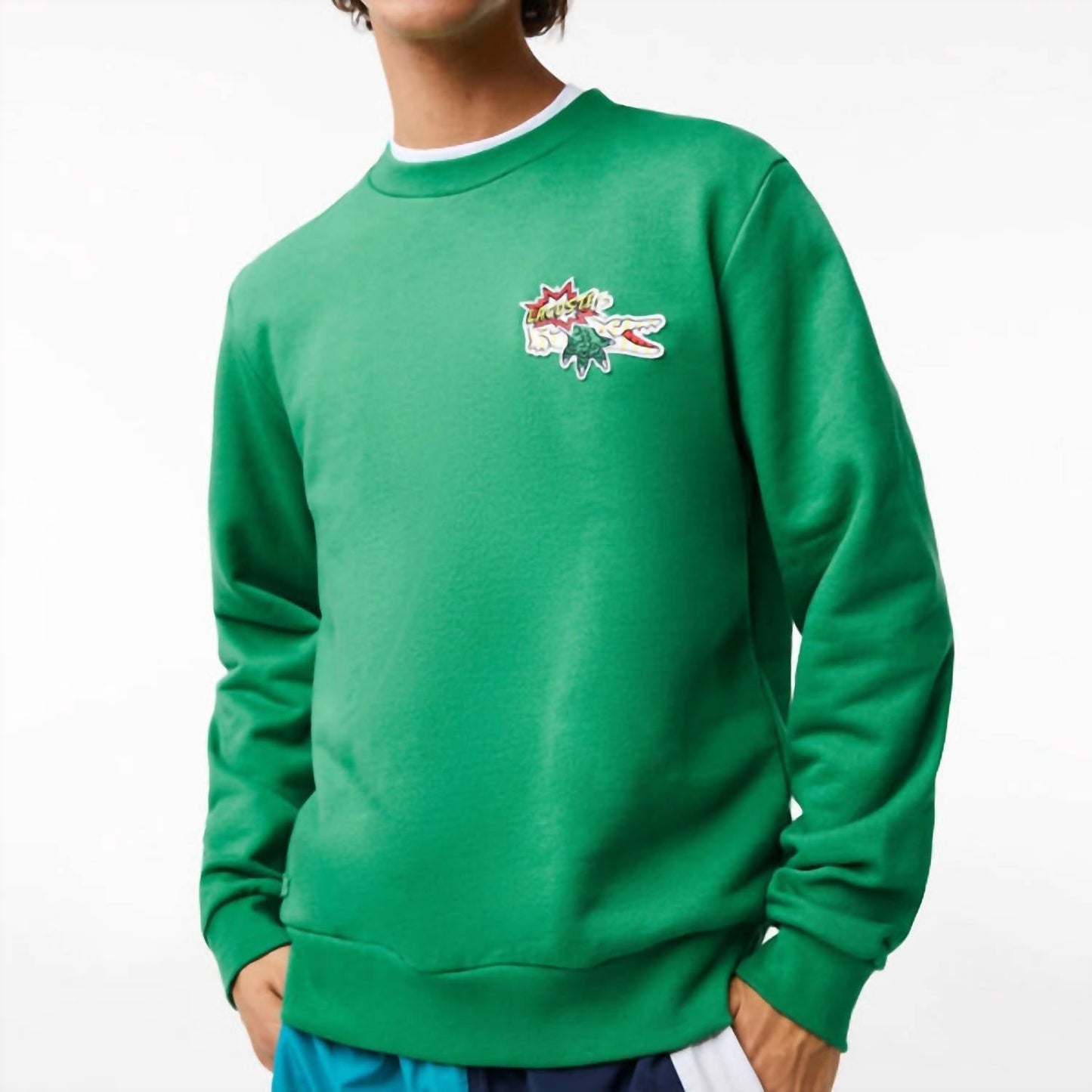 Buzo con cuello redondo color verde