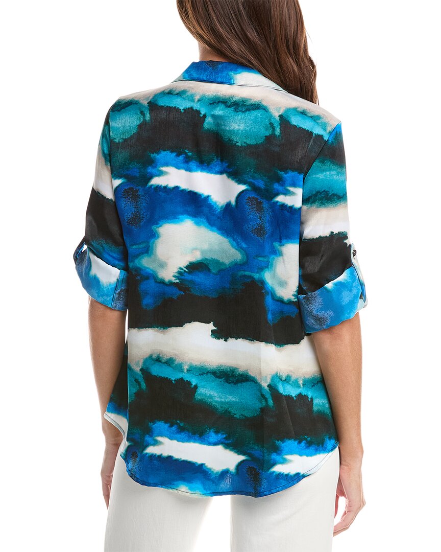 DKNY Camisa Estampada Manga Enrollada