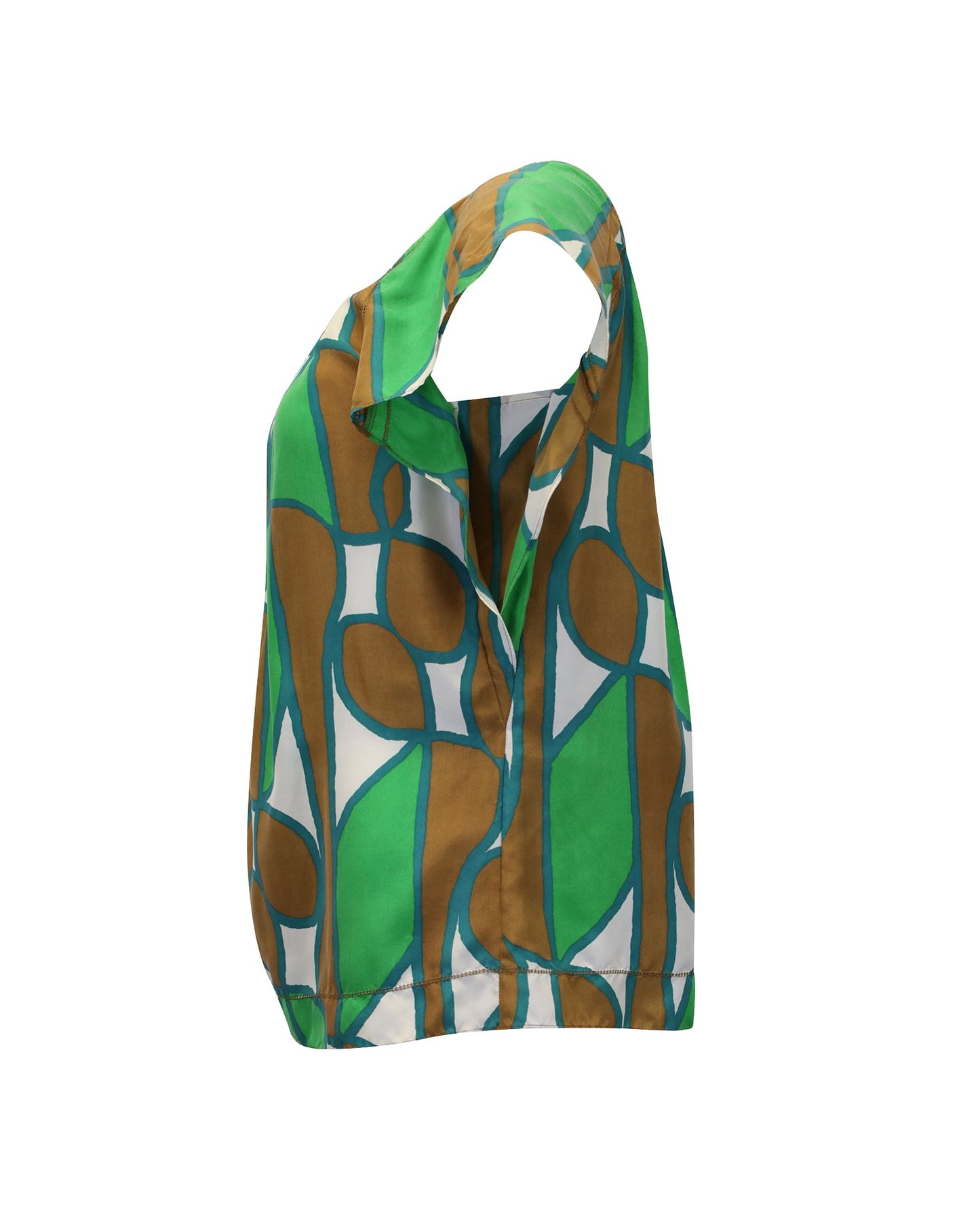 Blusa de seda con estampado color verde