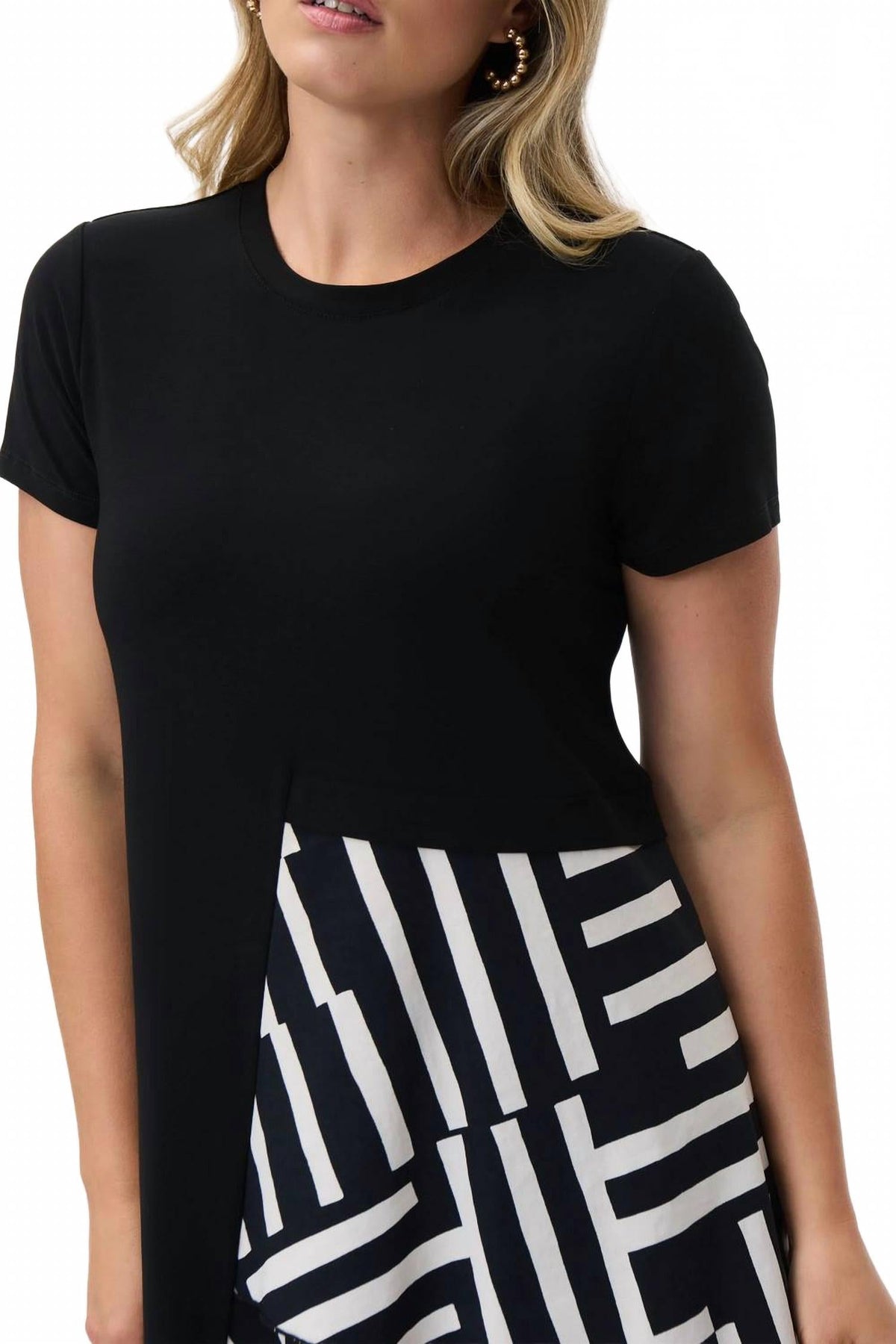 Vestido midi color negro y blanco