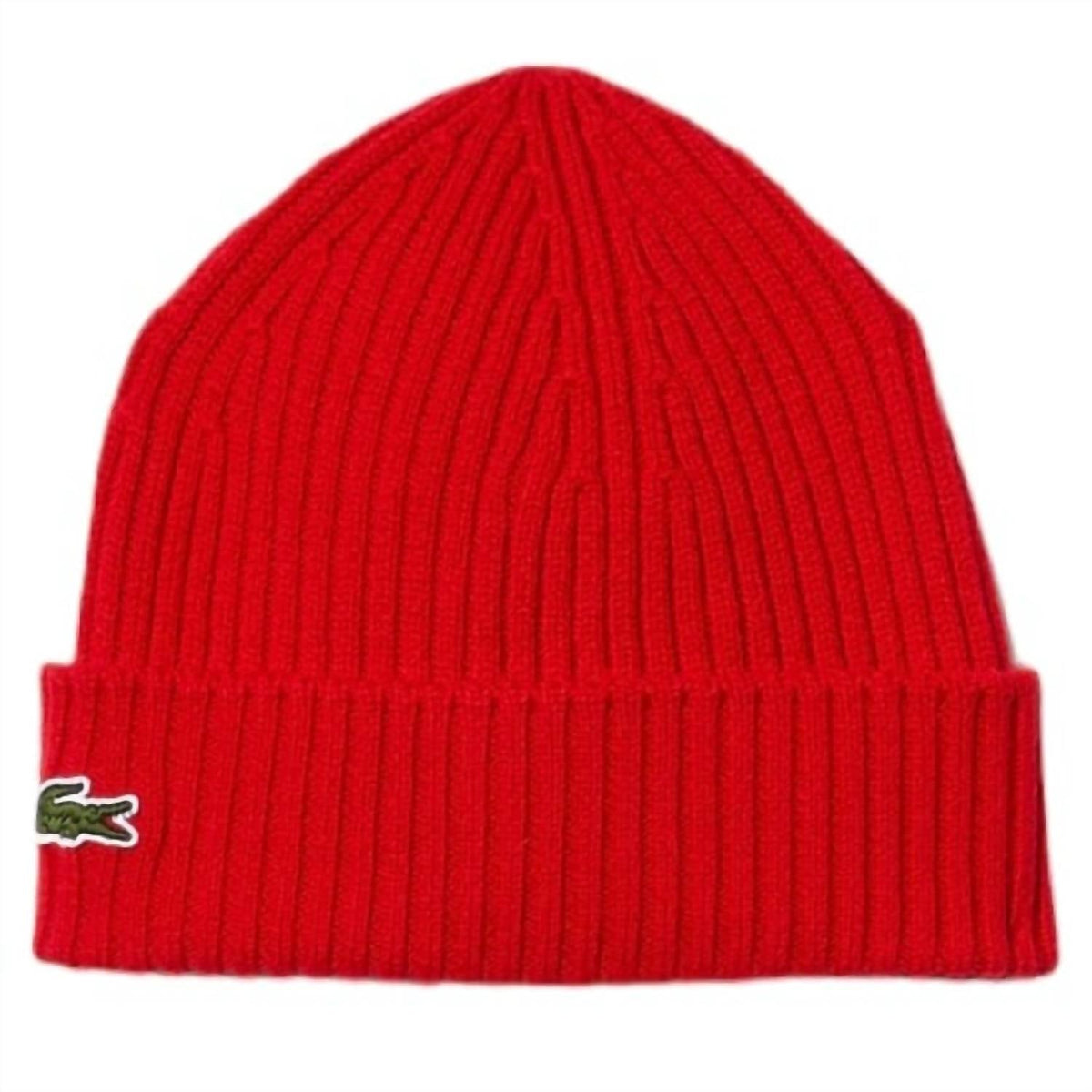 Gorro tejido de lana color rojo