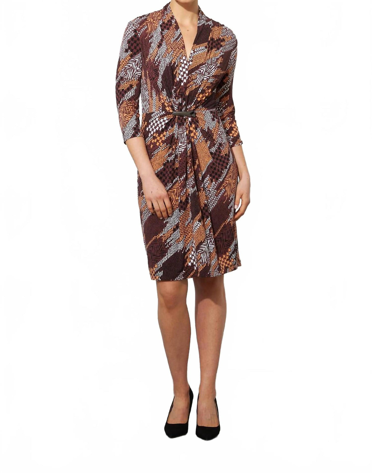 Vestido con estampado color café