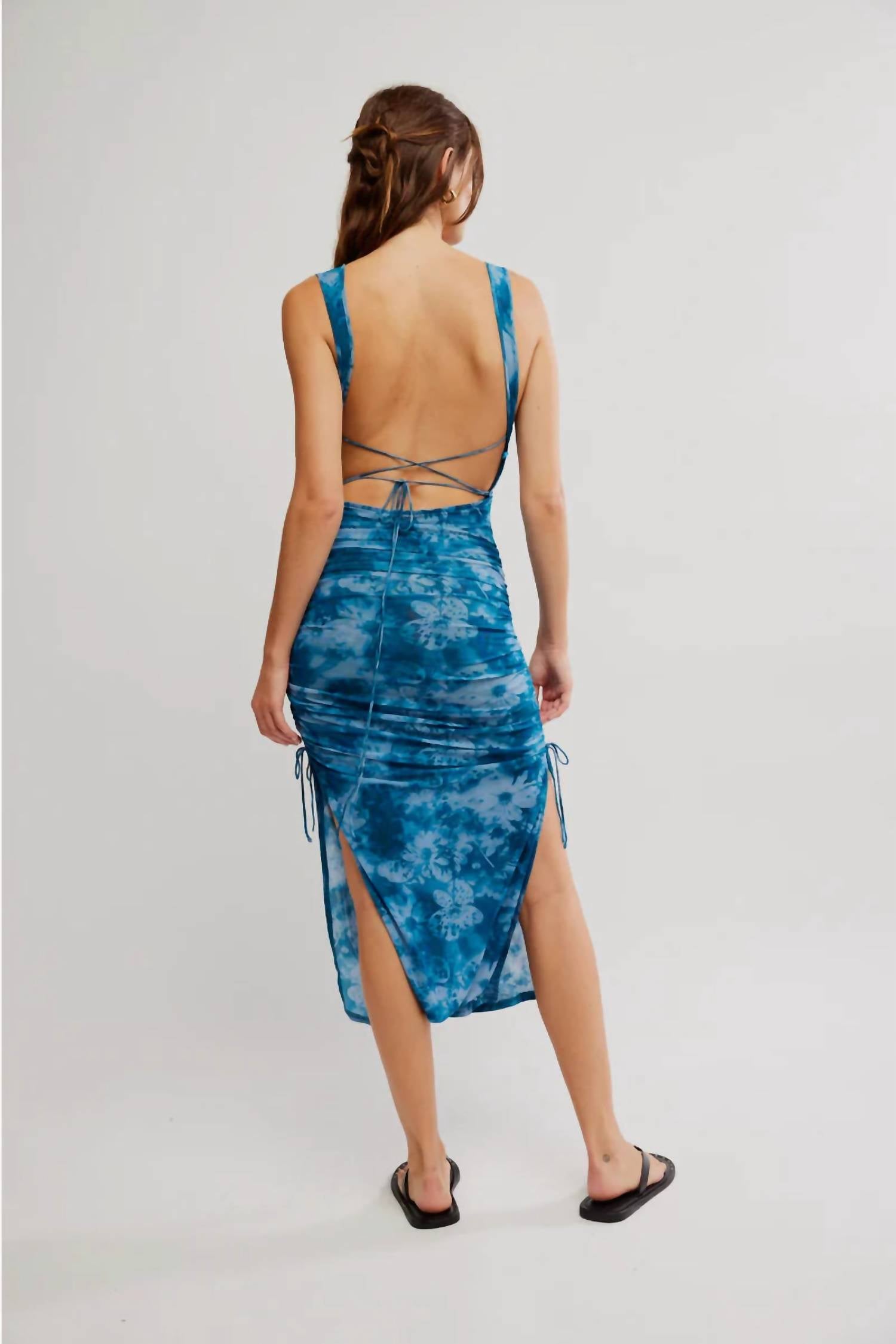 Vestido midi color azul