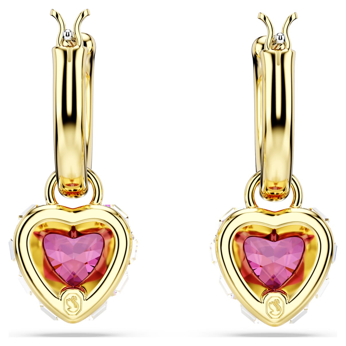 Aretes color rojo y dorado