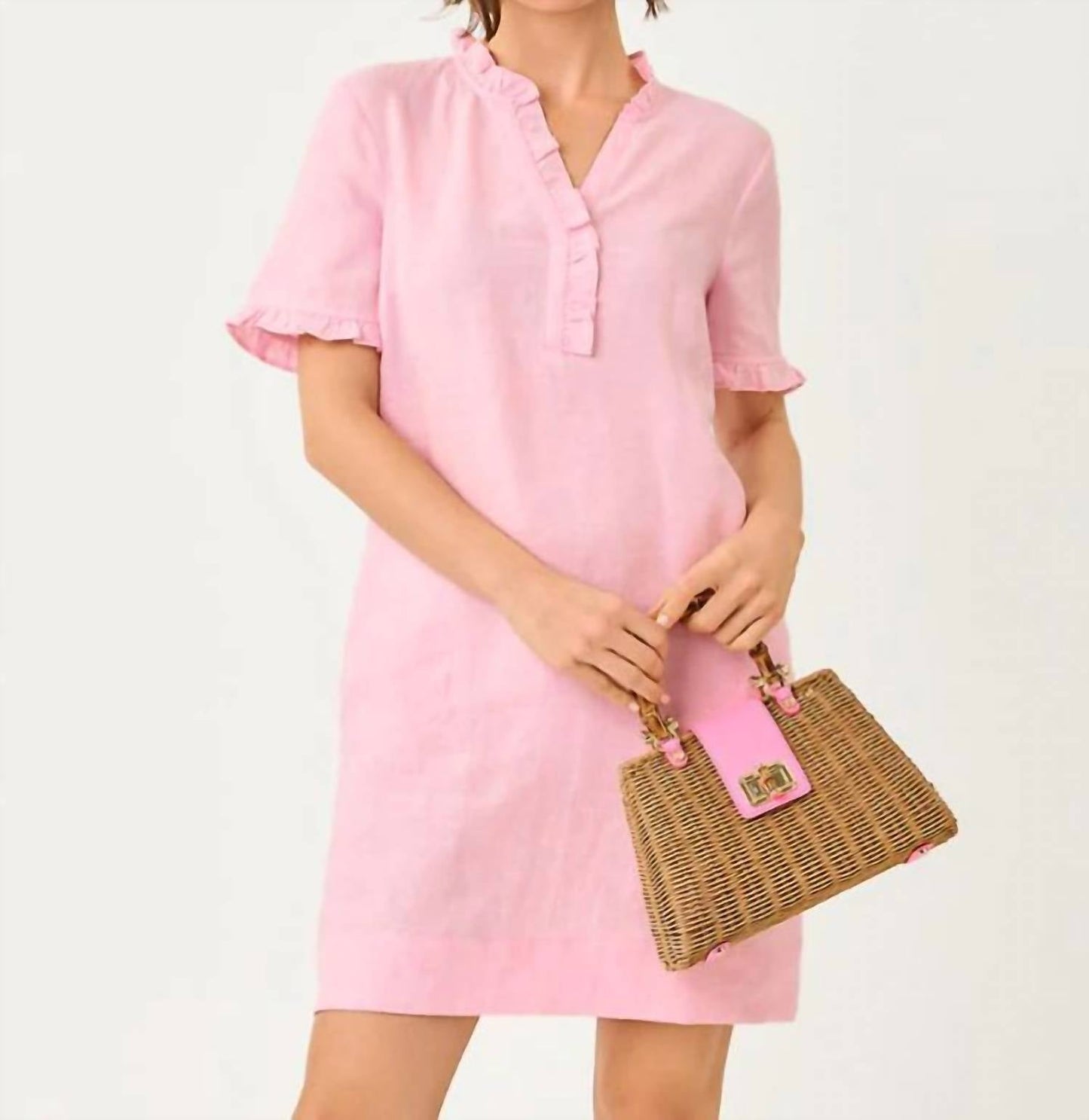 Camiseta sin mangas color blanco y rosado
