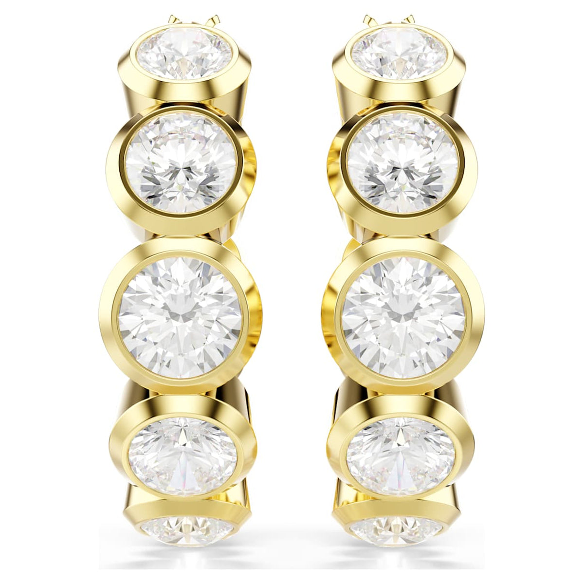 Aretes color blanco y dorado