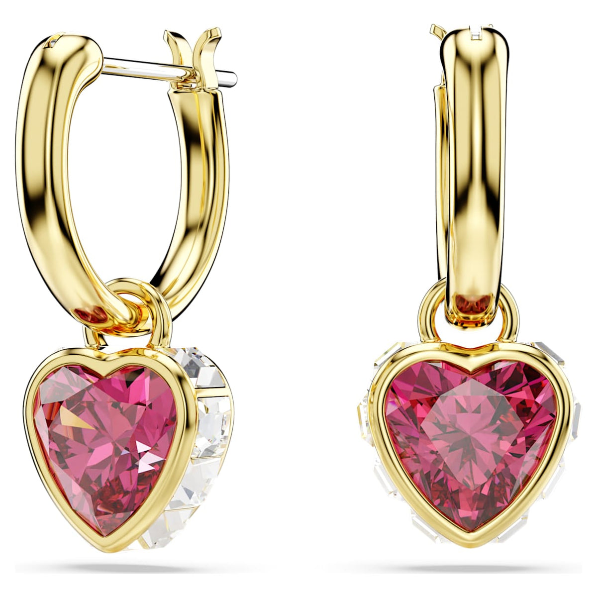 Aretes color rojo y dorado