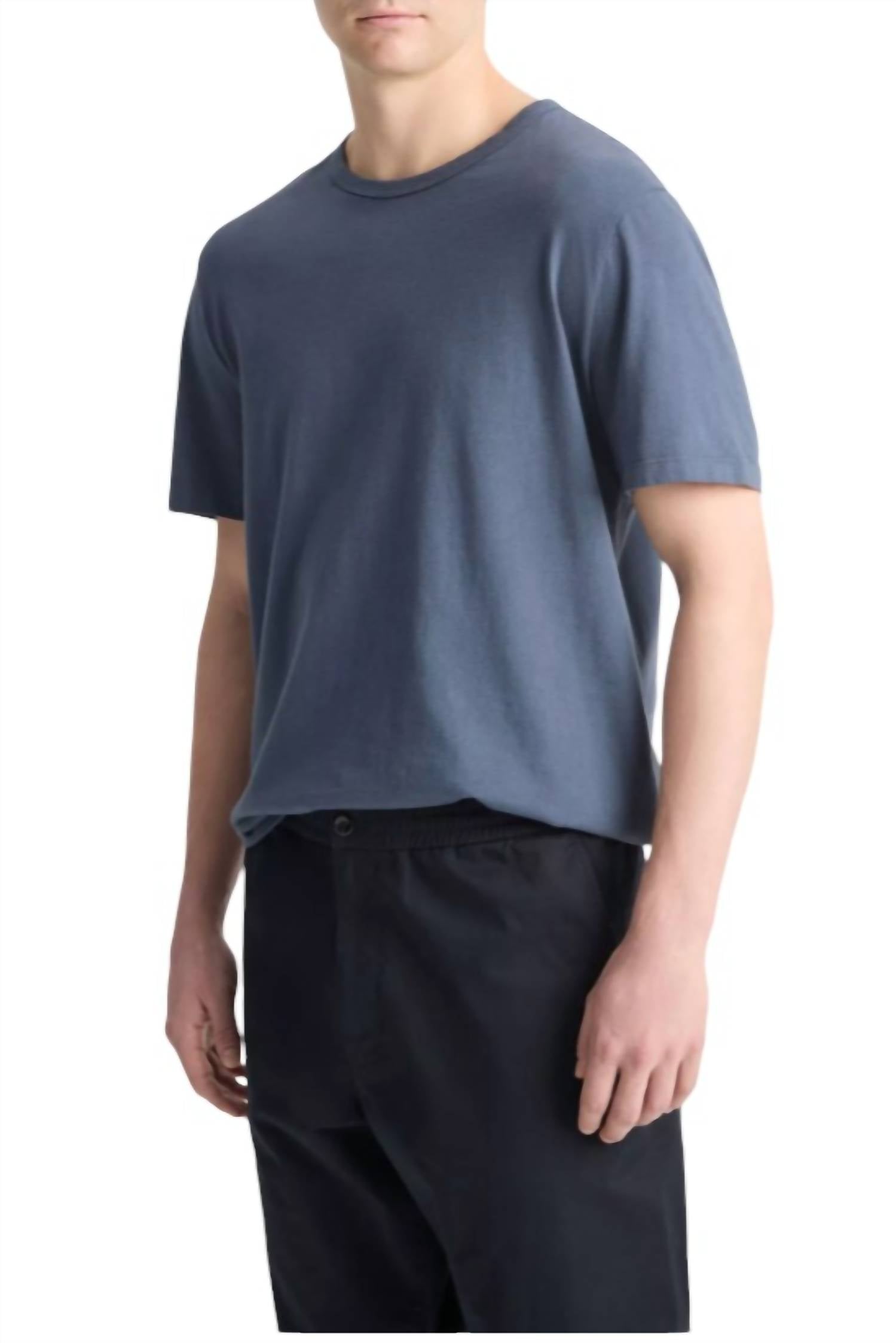 Camiseta de hombre con cuello redondo color azul