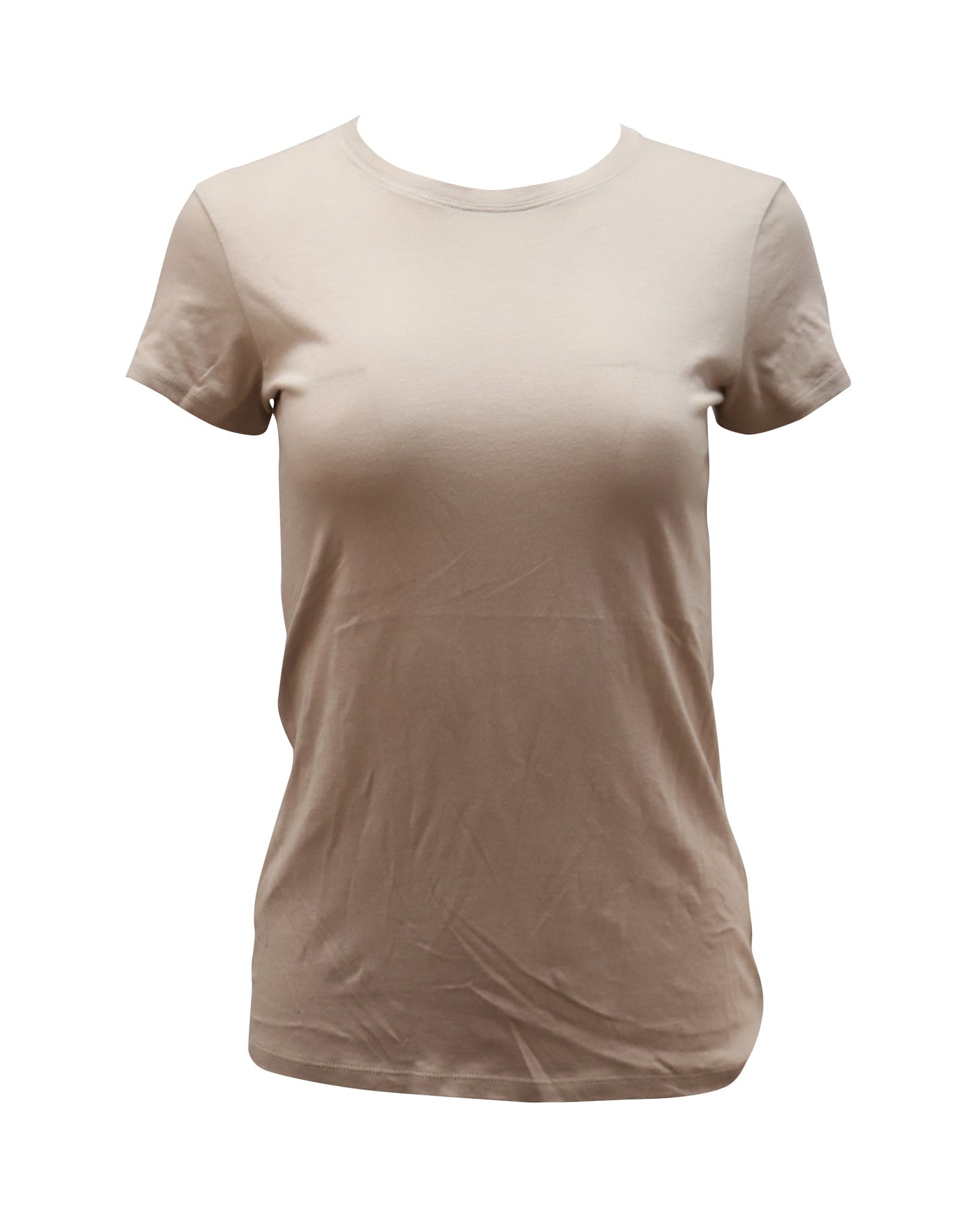 Camiseta de algodón de manga corta color beige