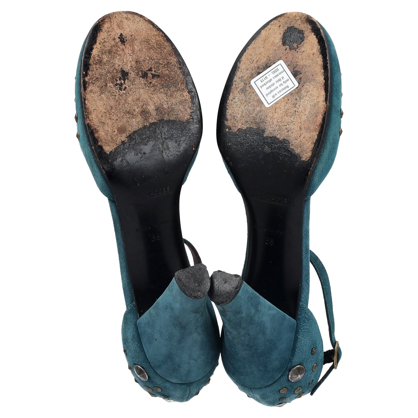 Tacones de gamuza color turquesa