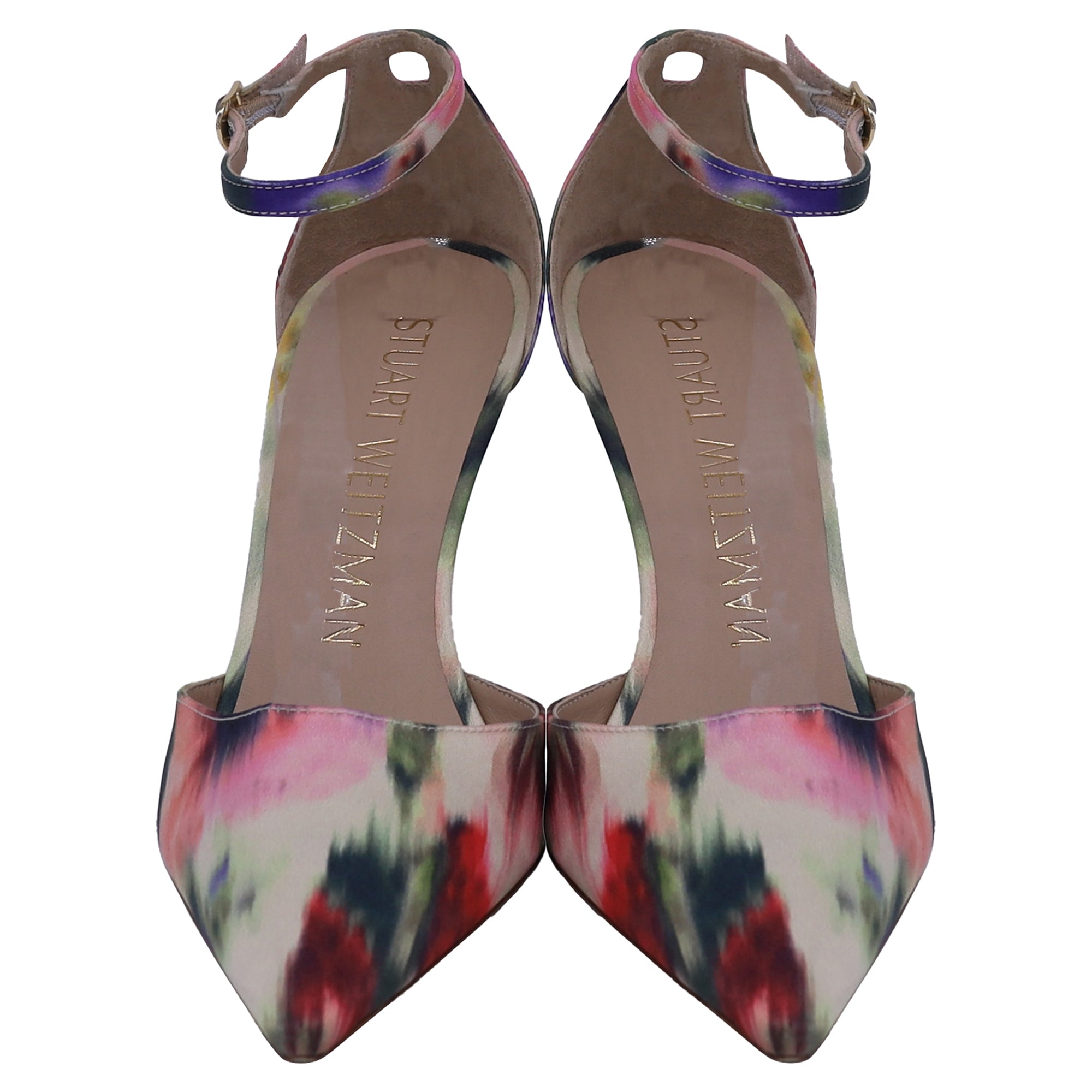 Tacones de satén multicolor
