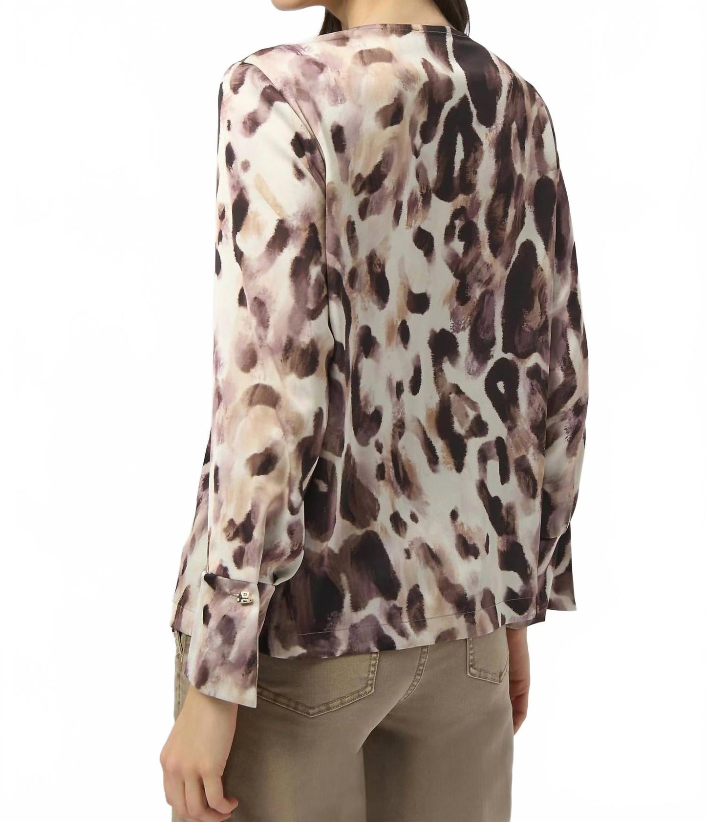 Top con estampado animal color blanco