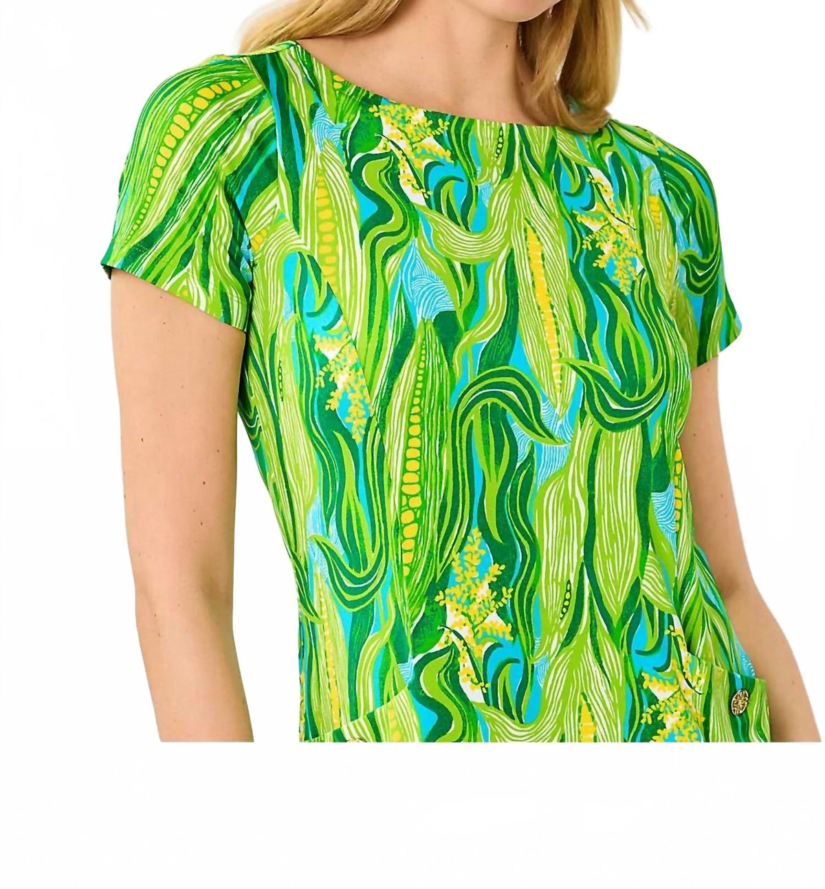 Vestido corto color turquesa