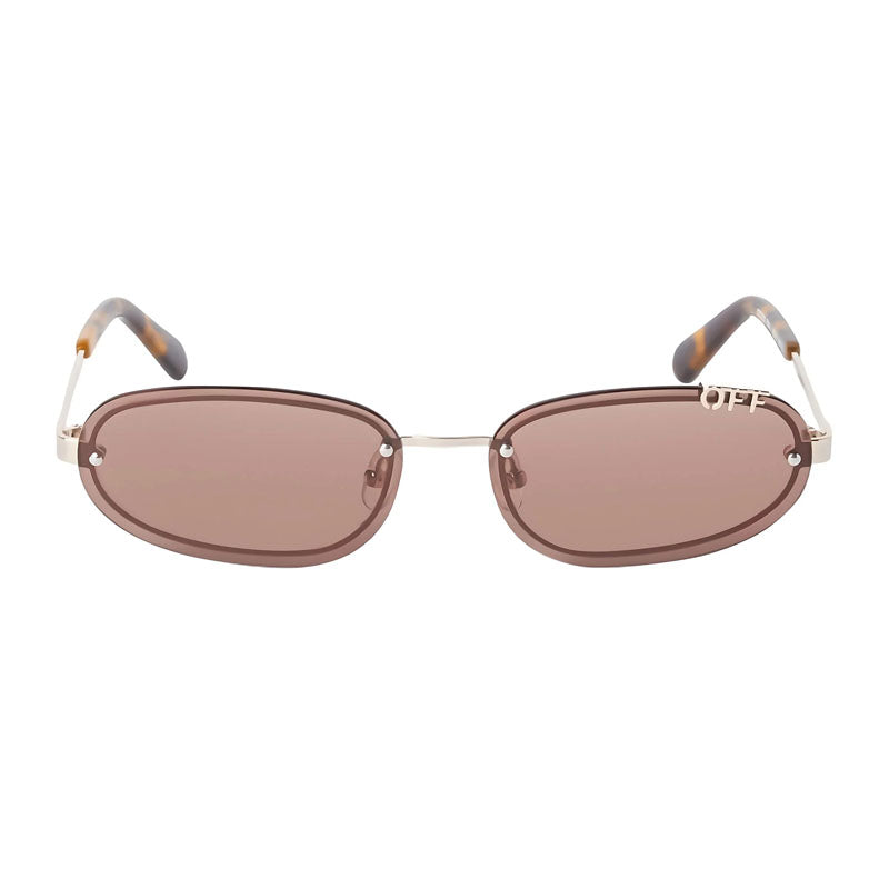 Gafas color café y dorado