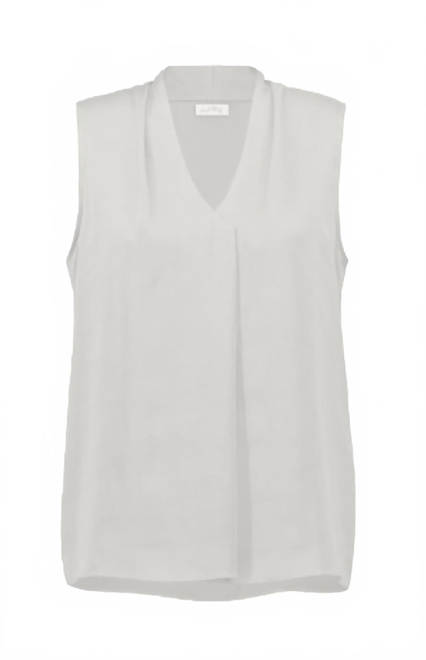 Suéter sin mangas con cuello en V color blanco