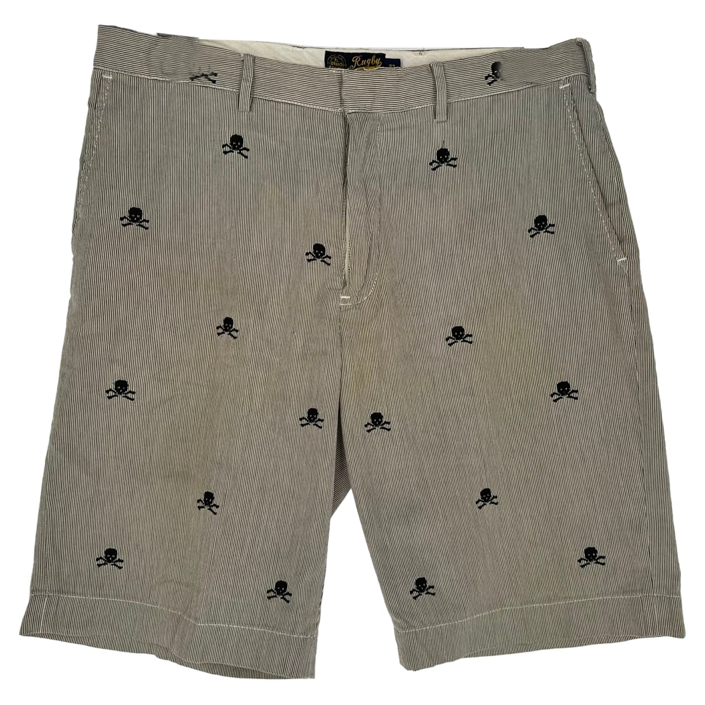 Short de algodón con bordado color gris