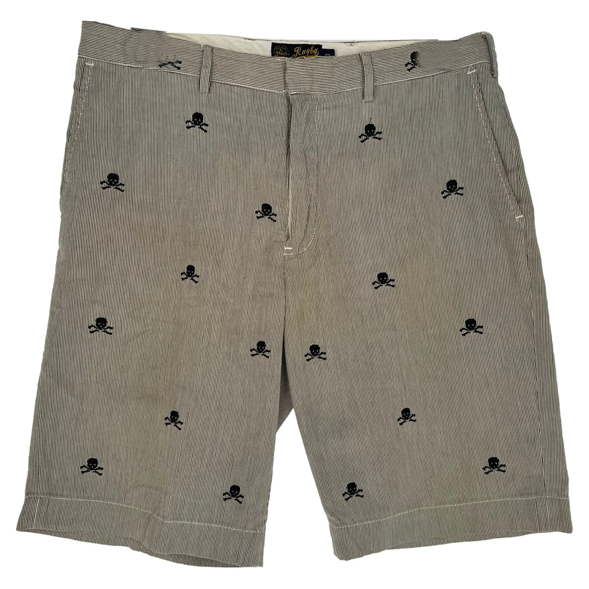 Short de algodón con bordado color gris