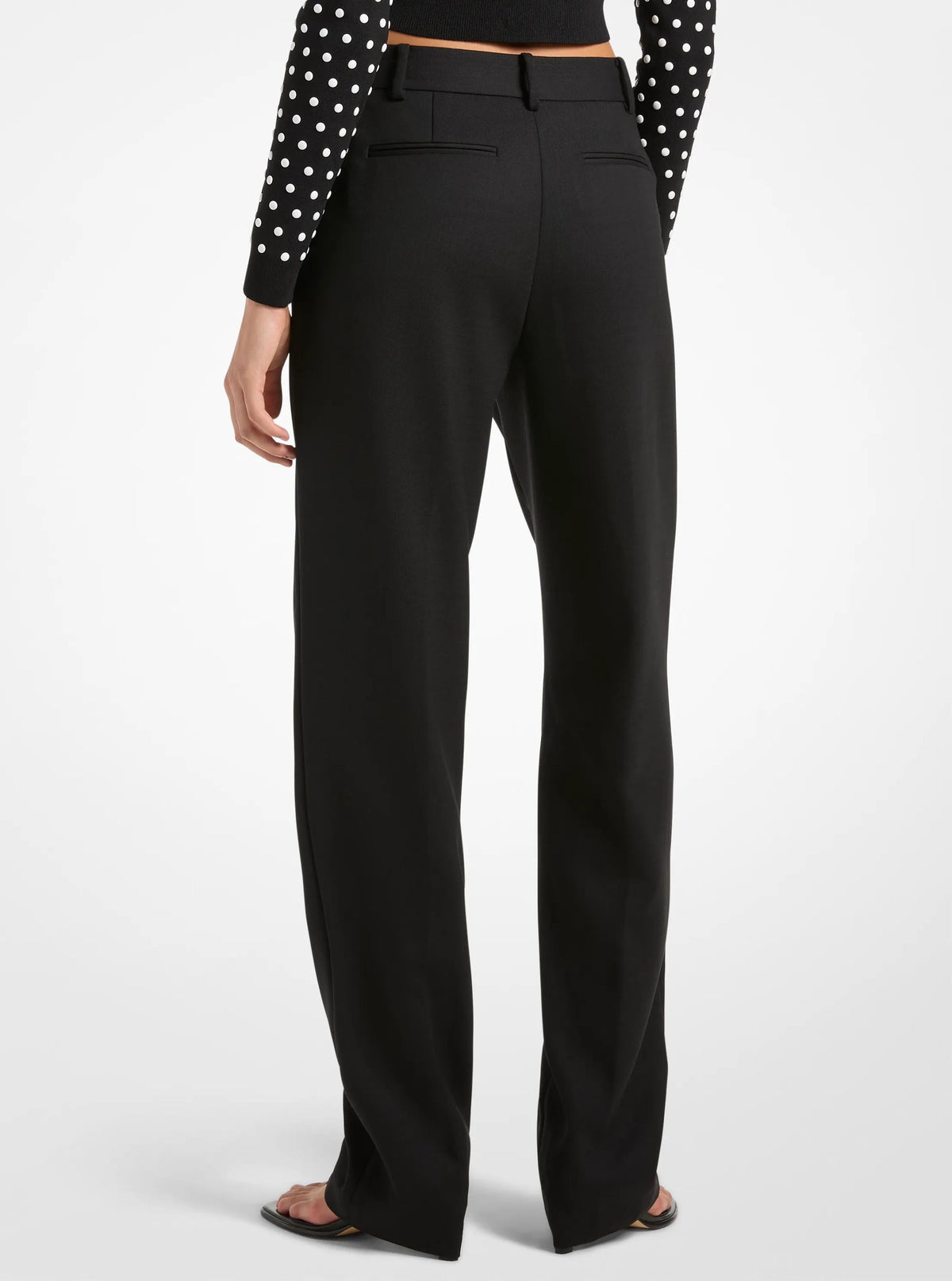 Pantalón de mezcla de lana con pliegues