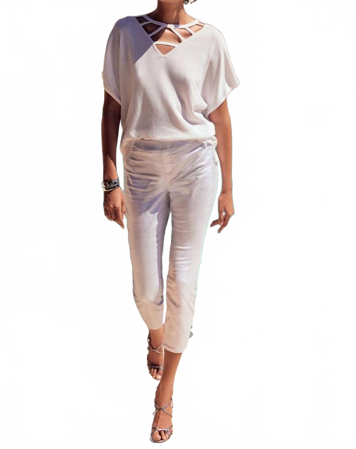 Jean con estampado animal color blanco y plateado
