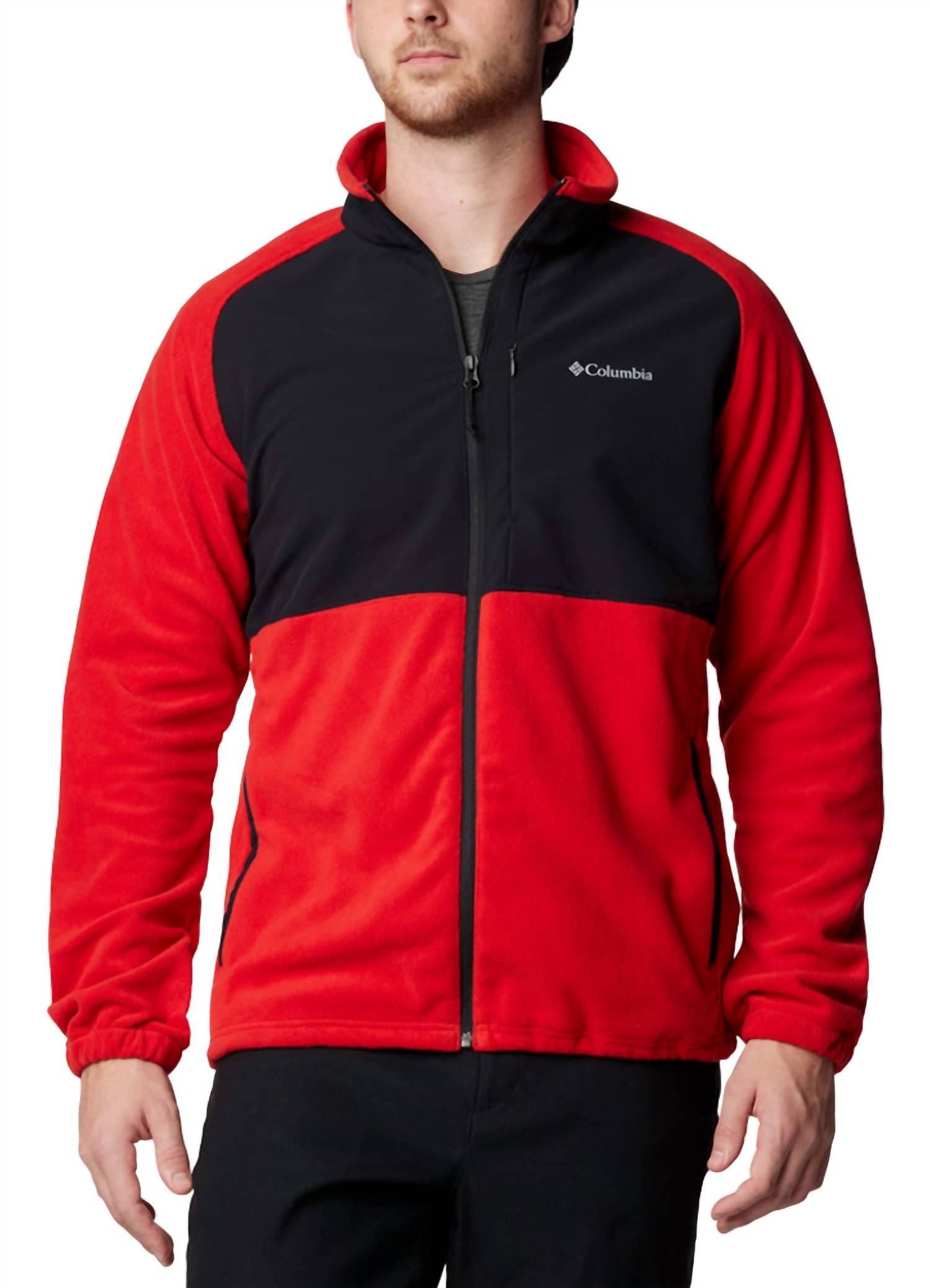Chaqueta color negro y rojo