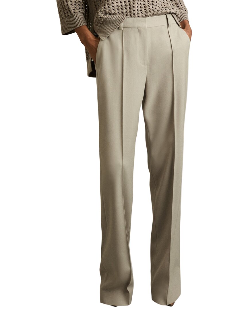 Pantalón de mezcla de lana de corte recto