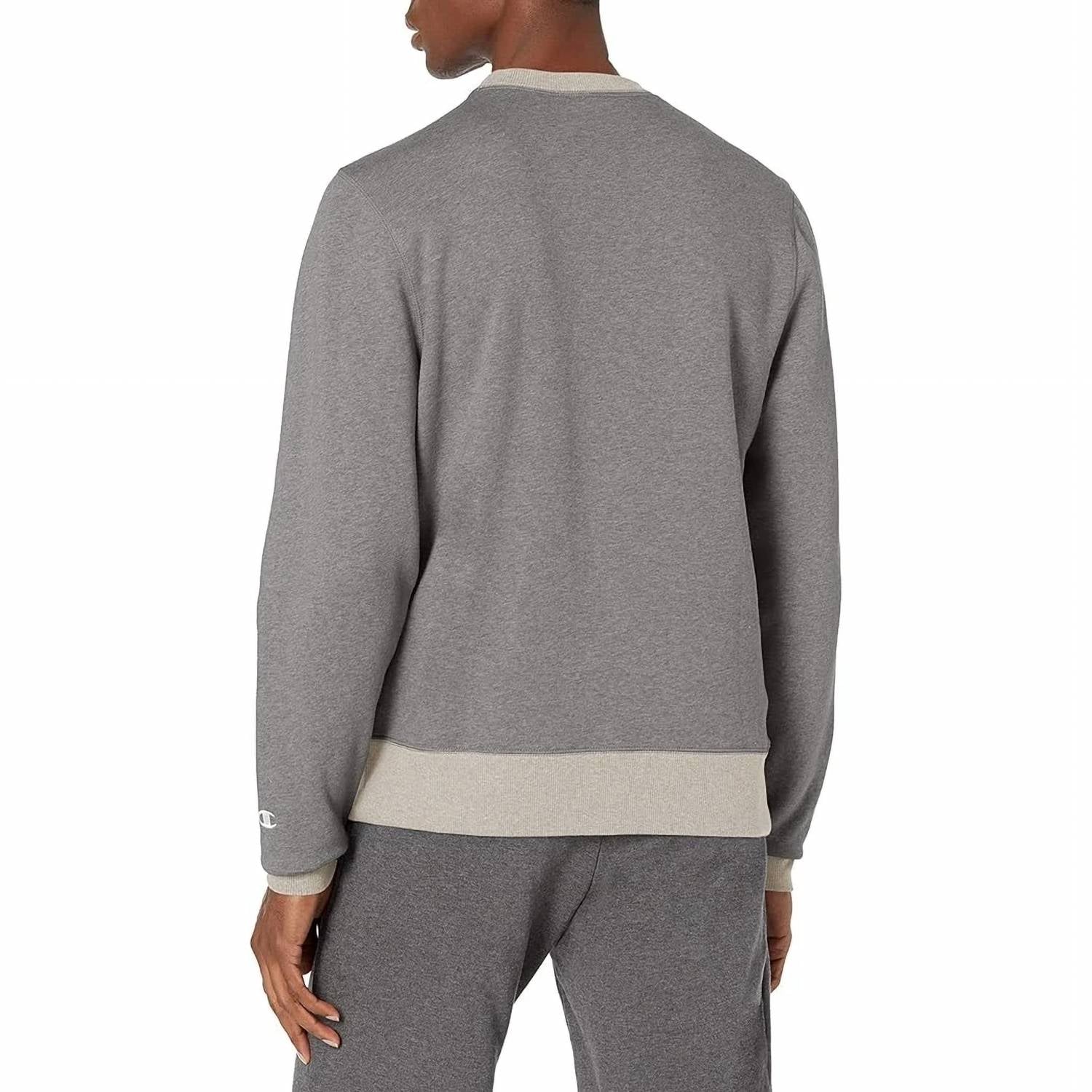 Buzo con cuello redondo color gris