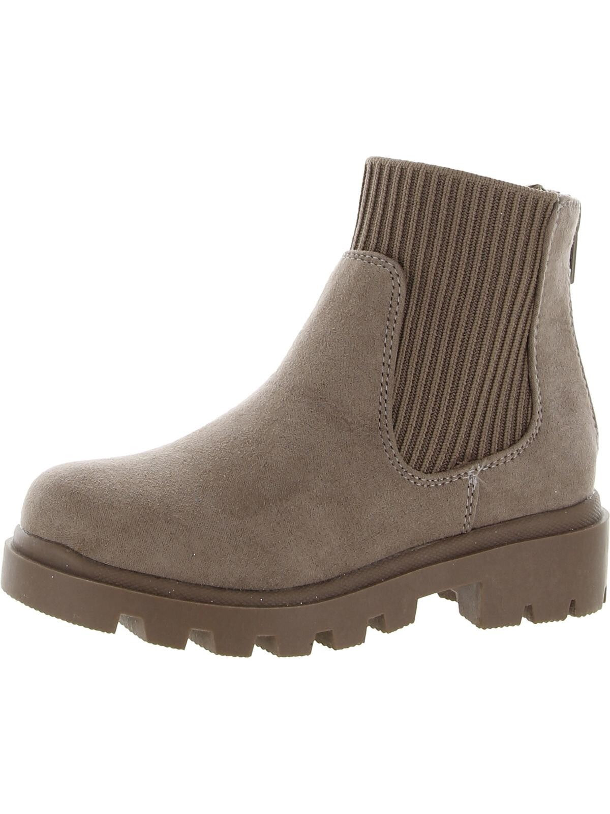Botas infantil de gamuza sintética color taupe