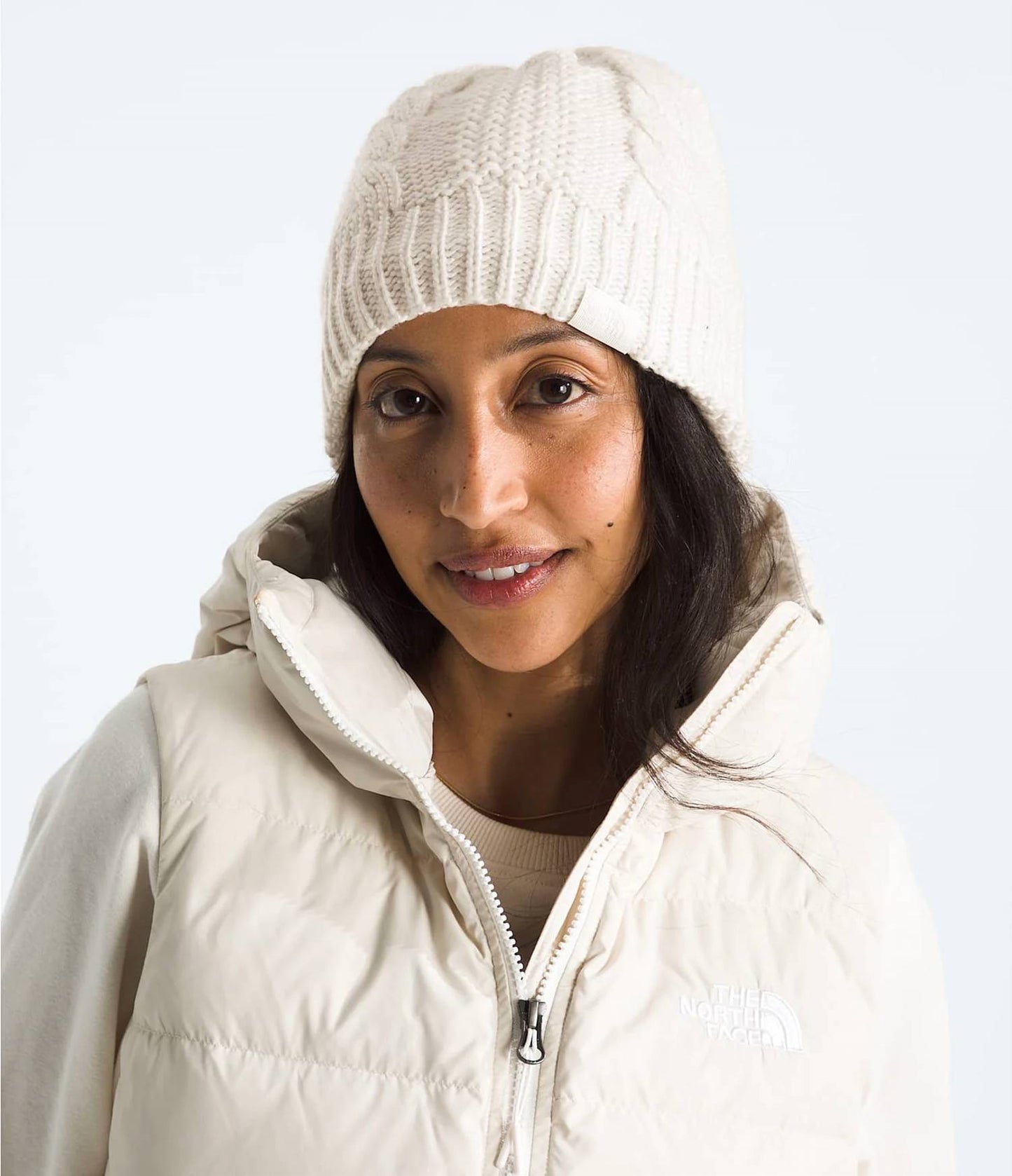 Gorro tejido de mujer color blanco