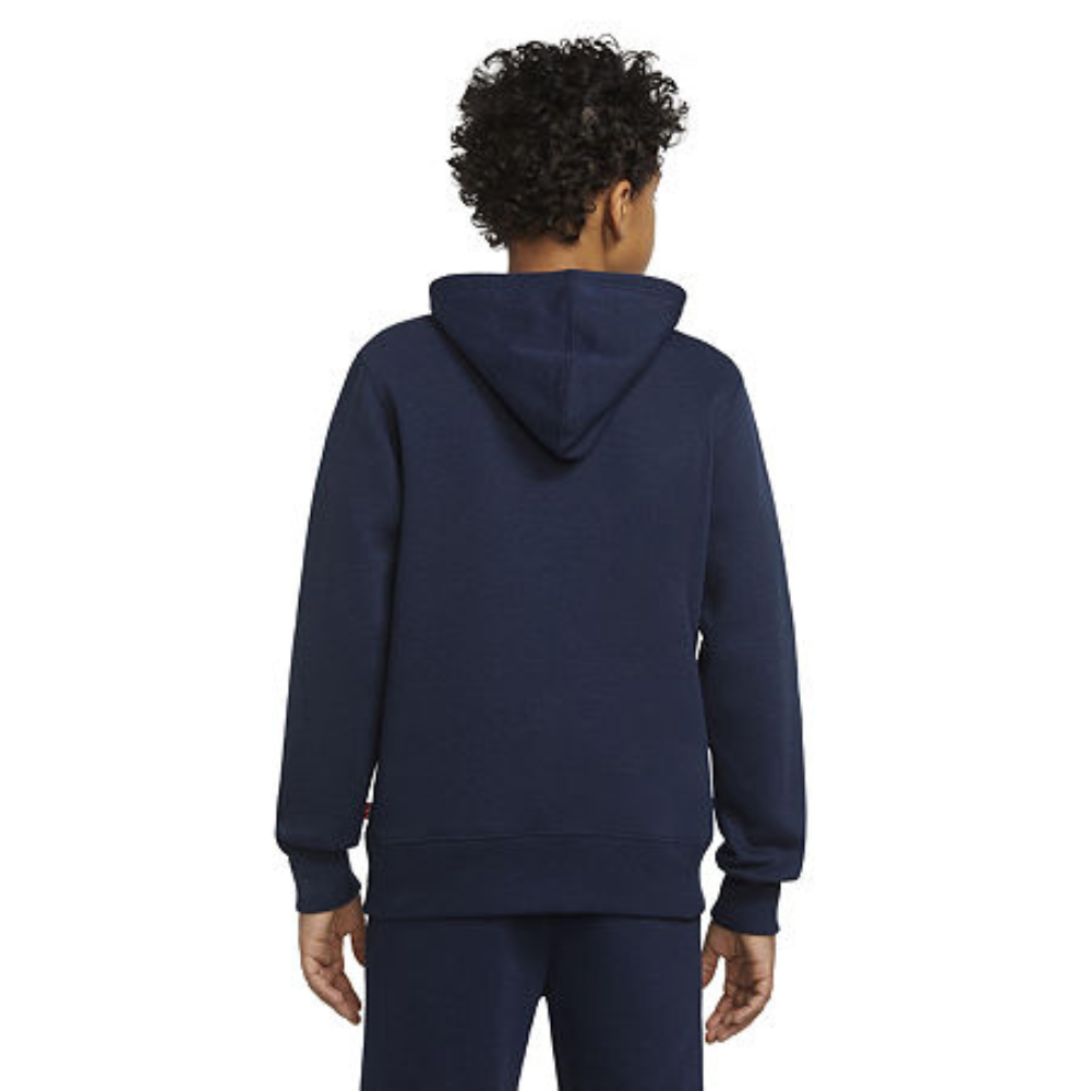 Buzo con capucha para niño de manga larga con estampado color azul