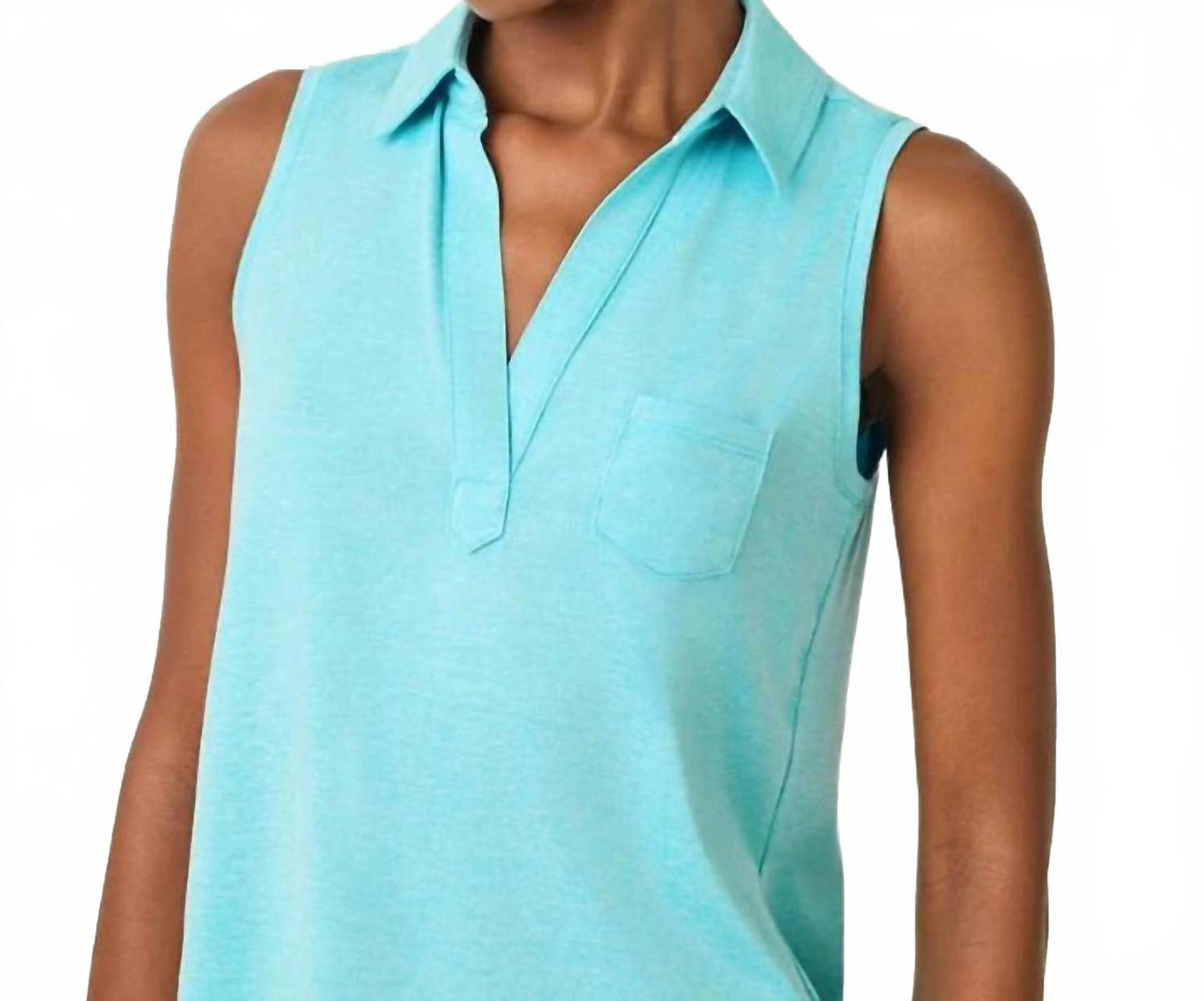 Polo sin mangas color azul