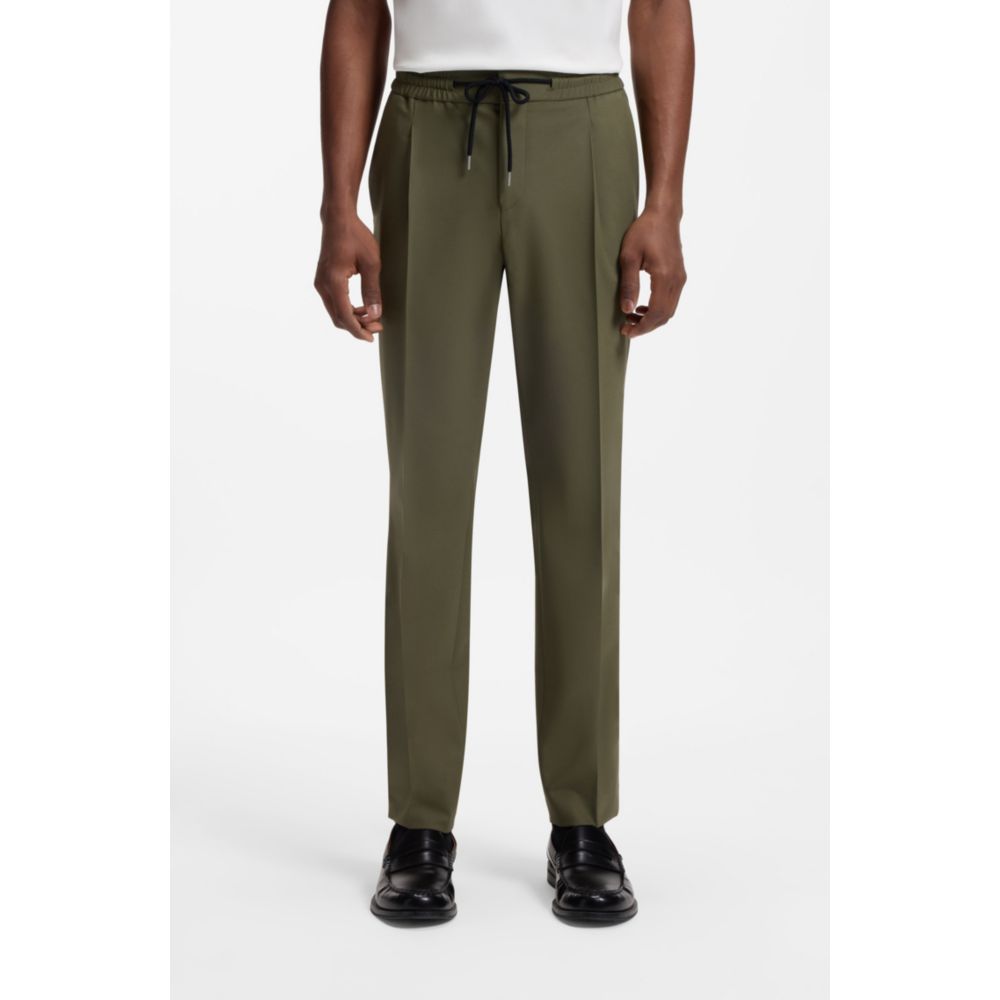 Pantalón de mezcla de lana de corte ajustado