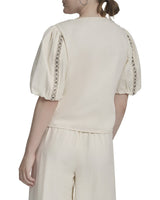 DKNY Top Manga Globo Cuello en V