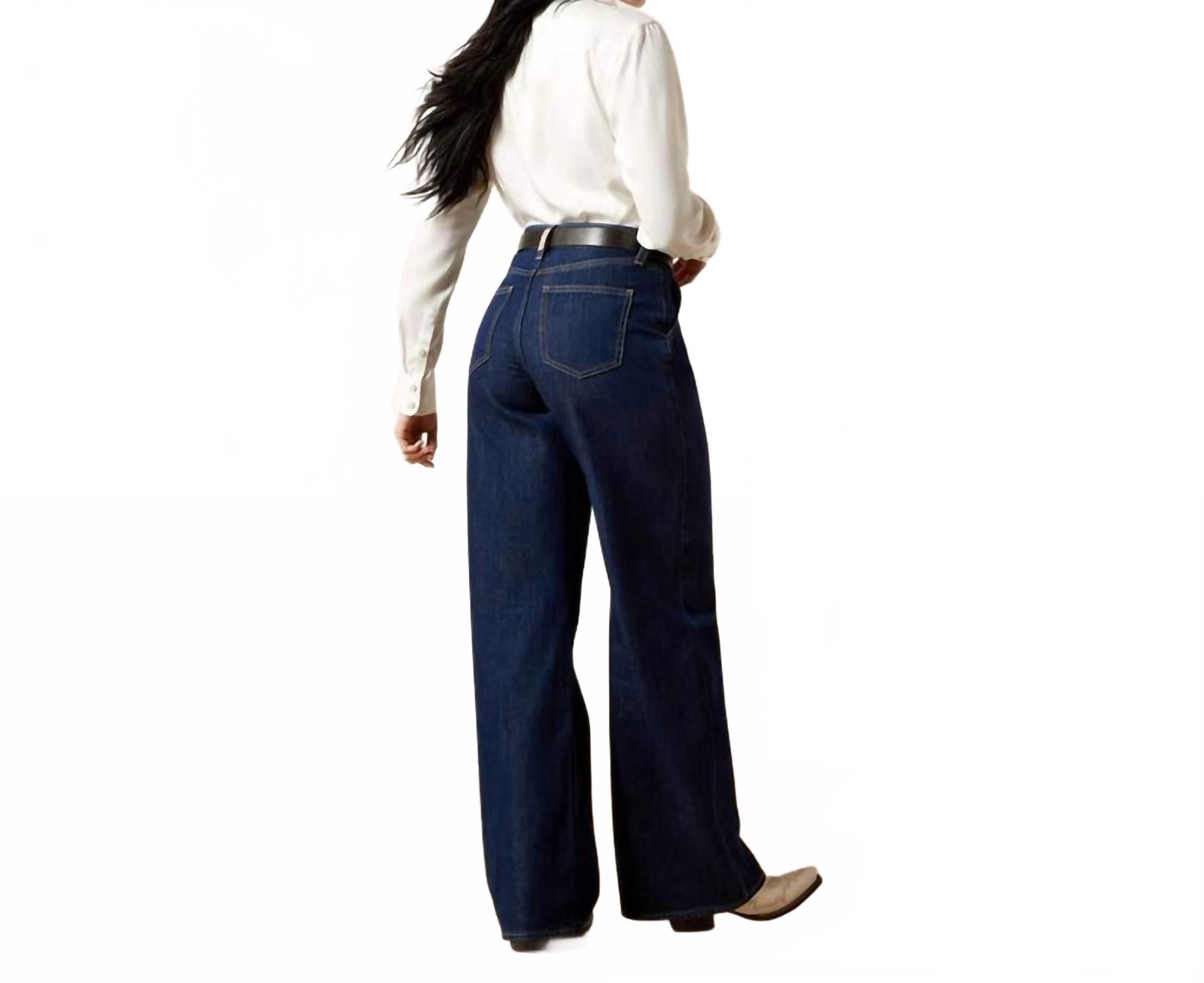 Jean con pliegues color azul
